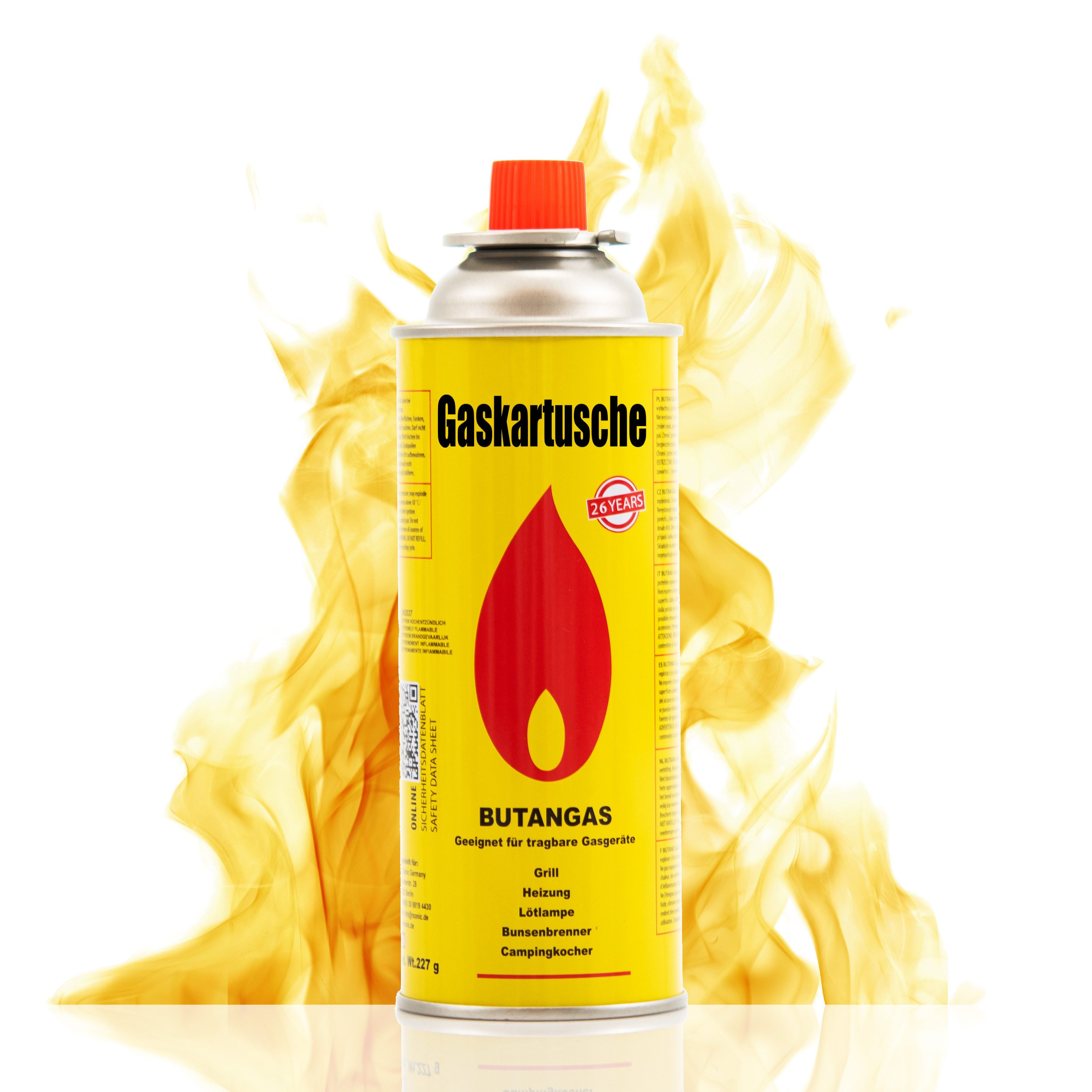 TruWare Gaskartusche 227g Typ MSF-1A – Universal Ventilkartusche mit Bajonettverschluss, Zubehör für für Campingkocher, Gaskocher & Outdoor-Heizgeräte, 8 St.