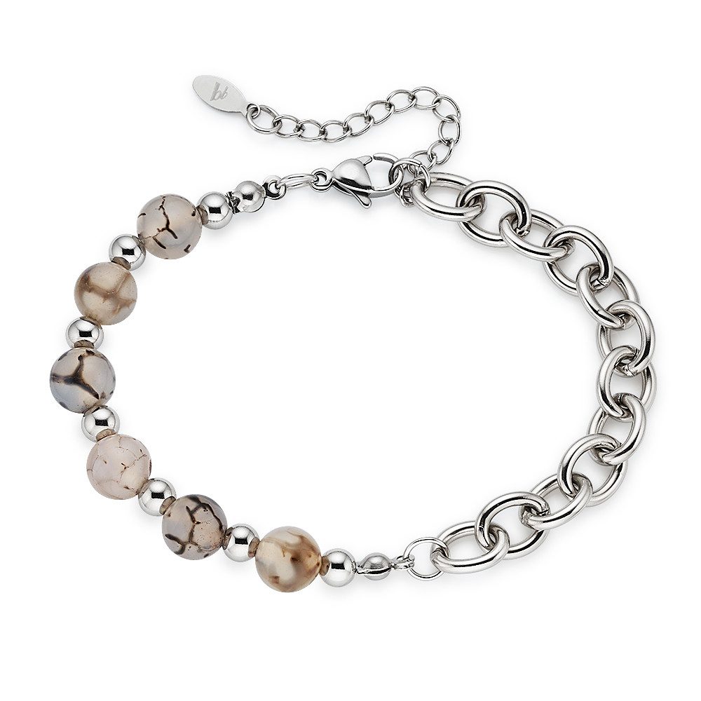 Bruno Banani Edelstahlarmband Schmuck Geschenk Edelstahlarmband mit Natursteinen, mit Naturstein