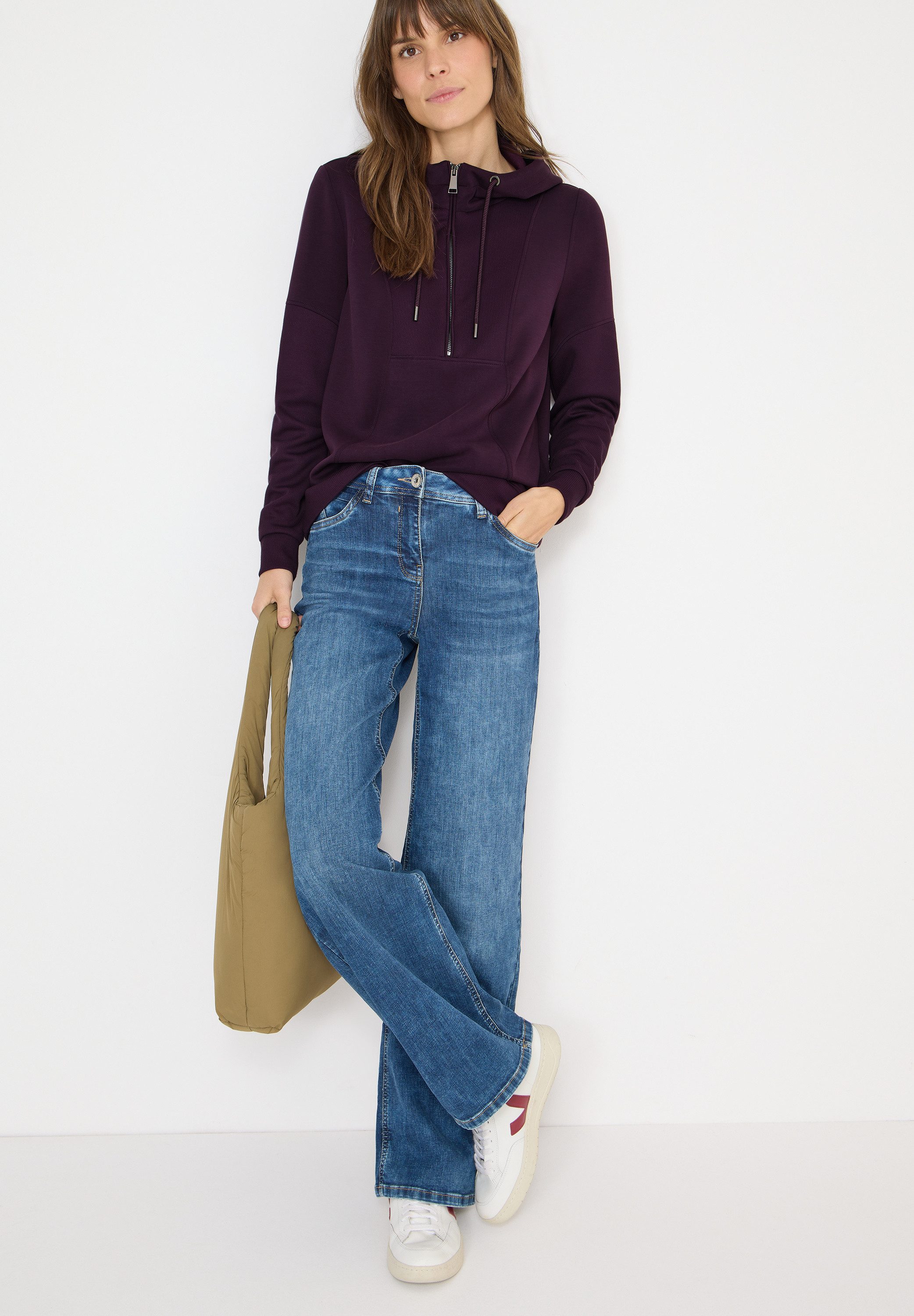 CECIL Hoodie Troyer-Sweater mit Kapuze