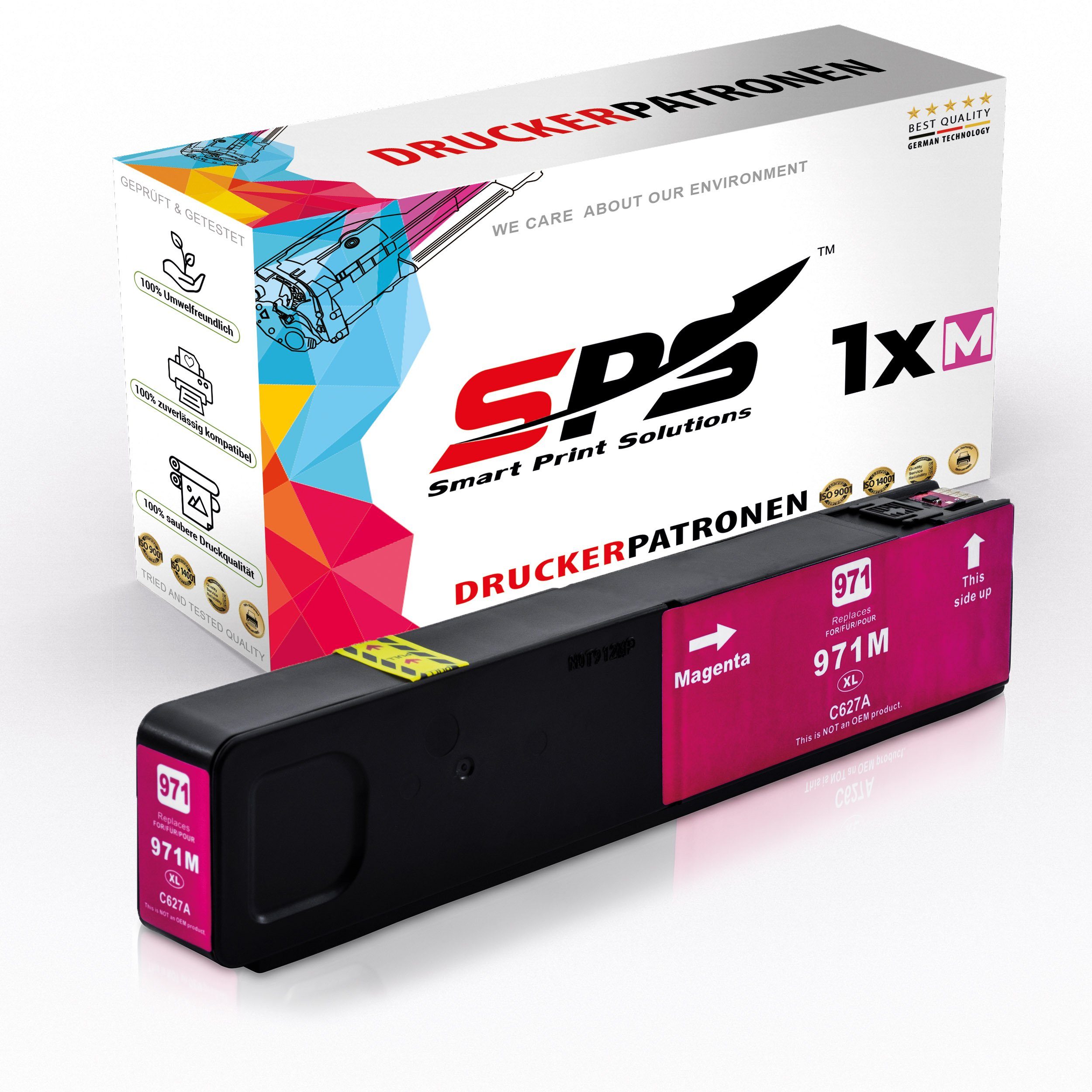 SPS 1x Kompatibel 971XL Druckerpatrone Magenta für HP Officejet Pro X551DW Nachfülltinte (für HP, 1er Pack, x)