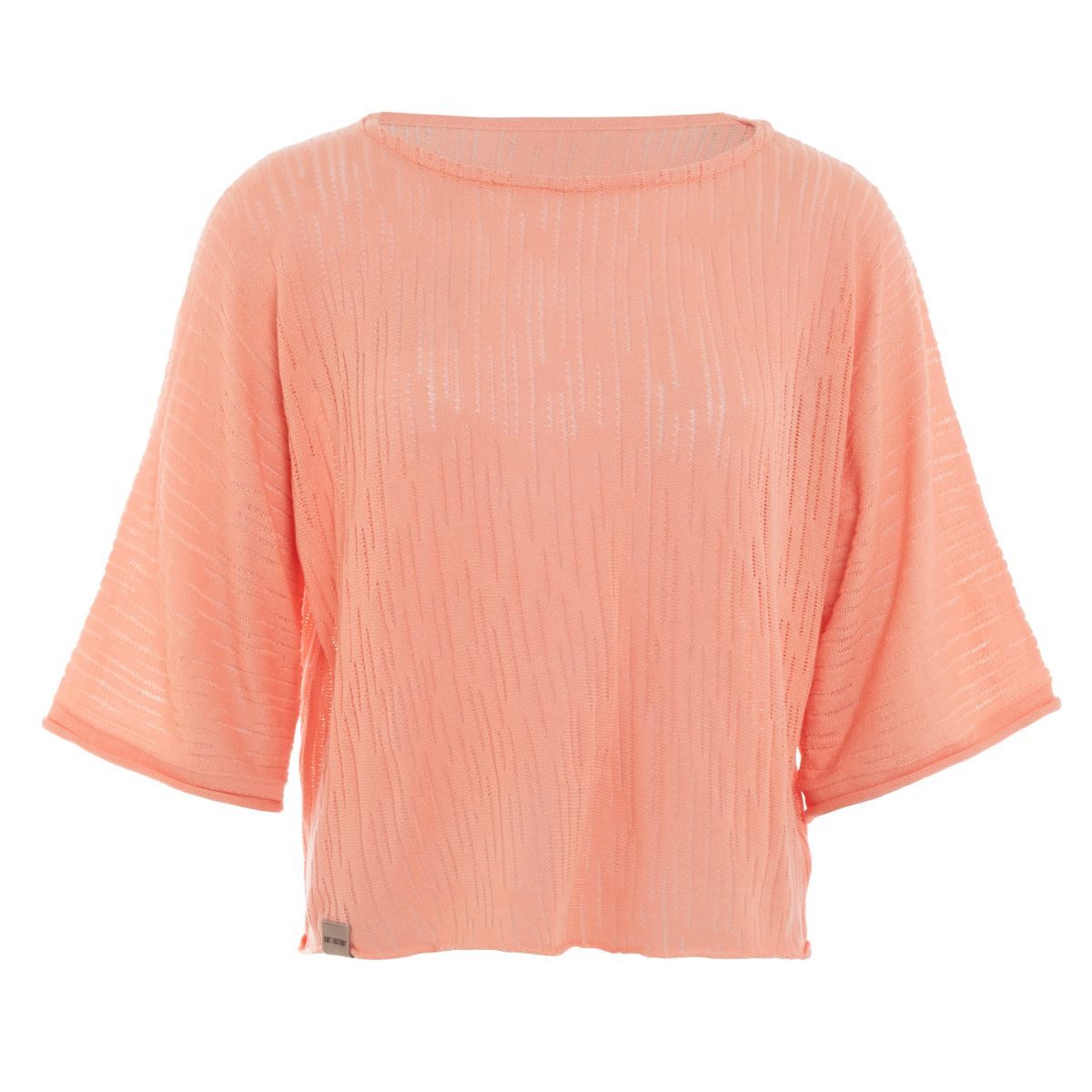 Knit Factory Strickpullover Jose Strickpullover Apricot 36/42 Gestreift (Set, 1-tlg., Spar-Set) damen pullover strickpullover lang oversize sale Strick Winter herbst