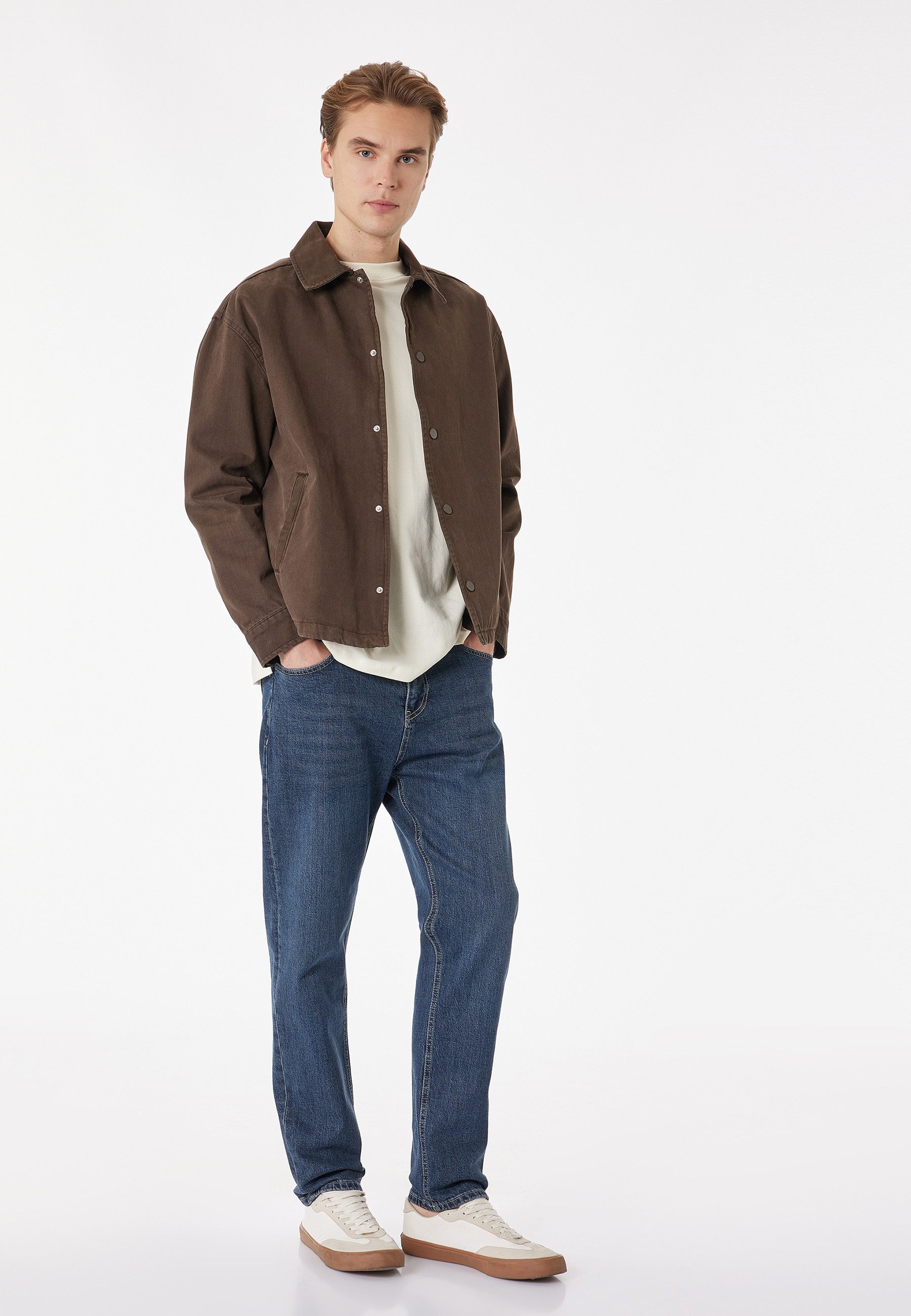 3/4-Jeans Normale Leibhöhe Tapered Regular-fit-Jeans
