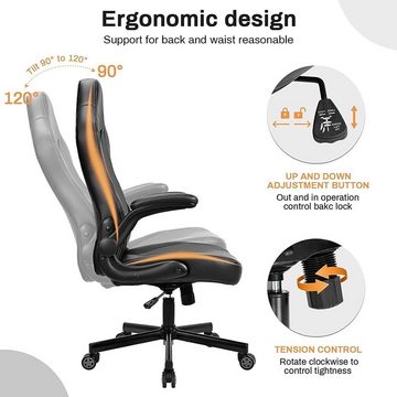 BASETBL Bürostuhl, Stuhl mit großer Sitzfläche ergonomischem Design hochklappbarer