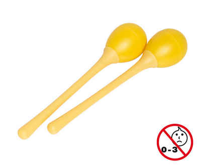Stagg Maraca EGG-MA L/YW Maracas Paar Kunststoff eiförmig mit langem Griff gelb