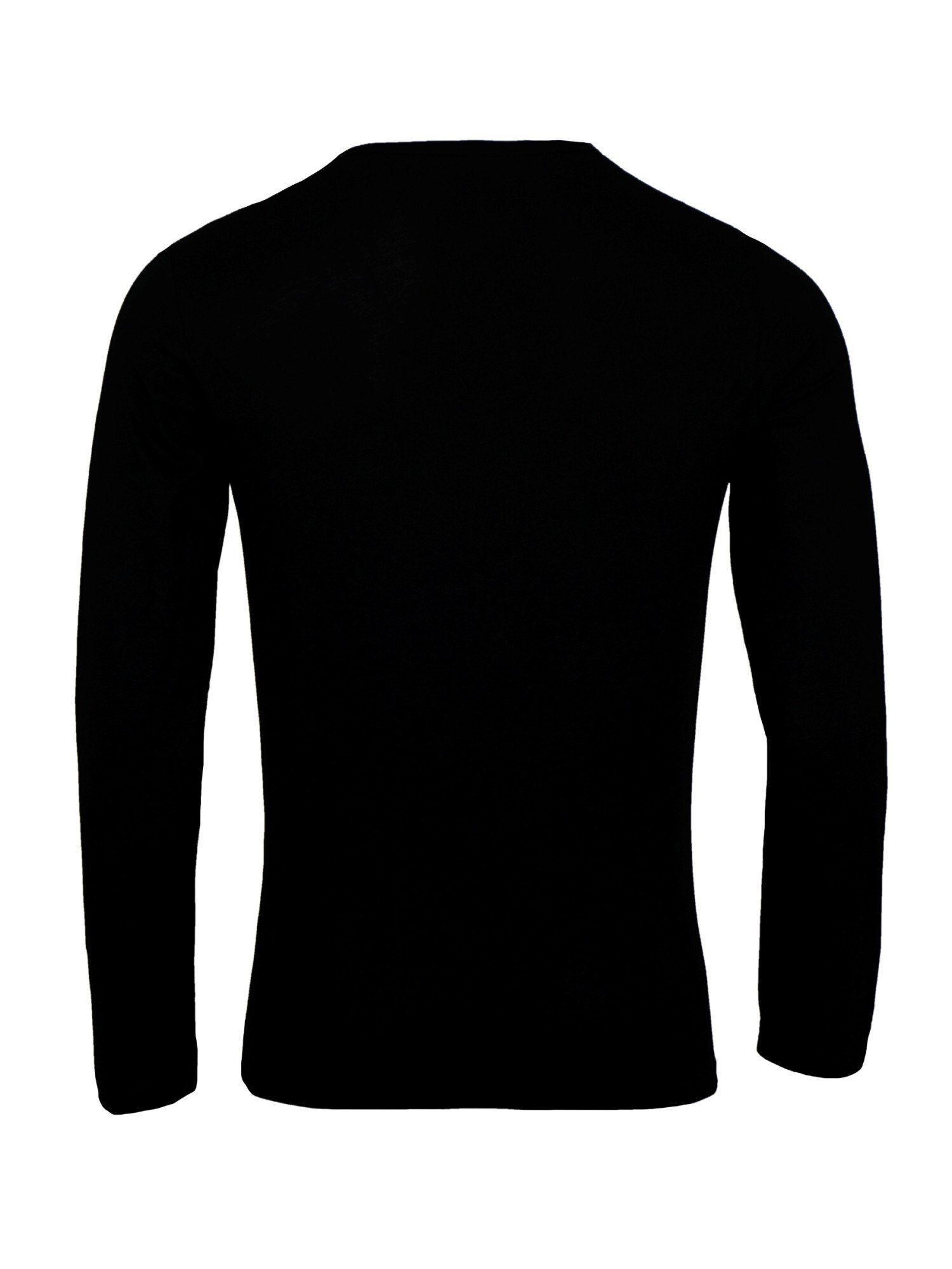 Shirt Longsleeve Crew schwarz Emporio (1-tlg) Longsleeve Knit Armani Neck
