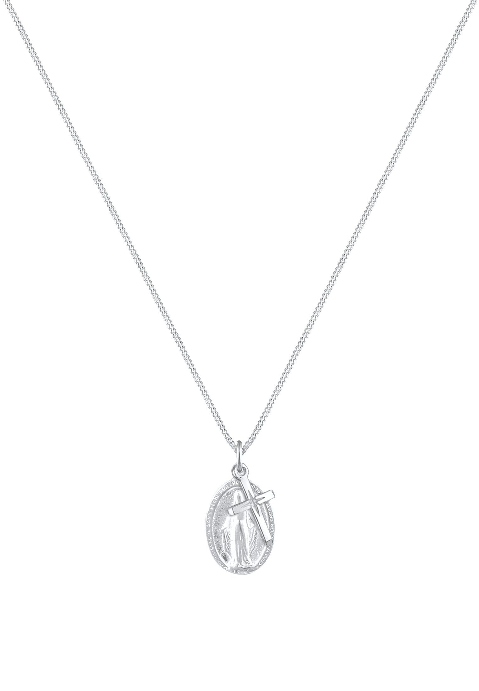 Elli Kette mit Anhänger Kreuz Marienbild Glaube Religion 925 Silber günstig online kaufen