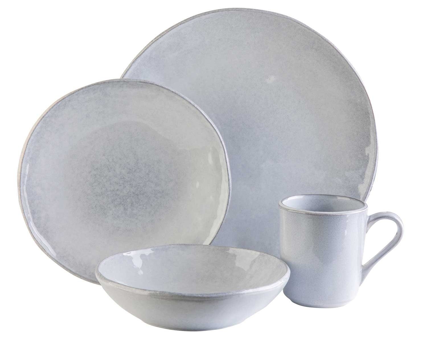 lasiert, Füllmenge ml Kaffeetasse, Tasse Home4You Steingut, Hellgrau, 355