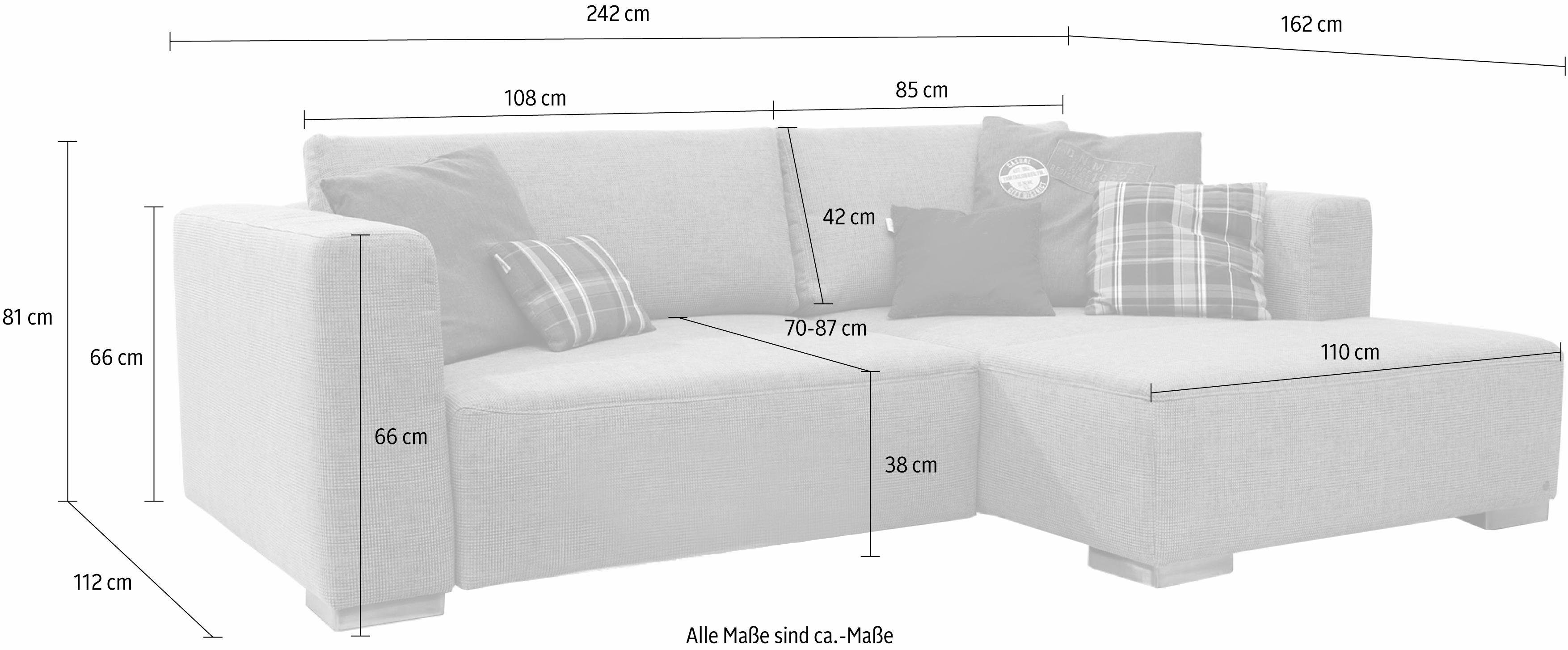 Bettfunktion S, wahlweise TAILOR der HEAVEN & TOM STYLE aus COLORS HOME Bettkasten Ecksofa COLLECTION, mit