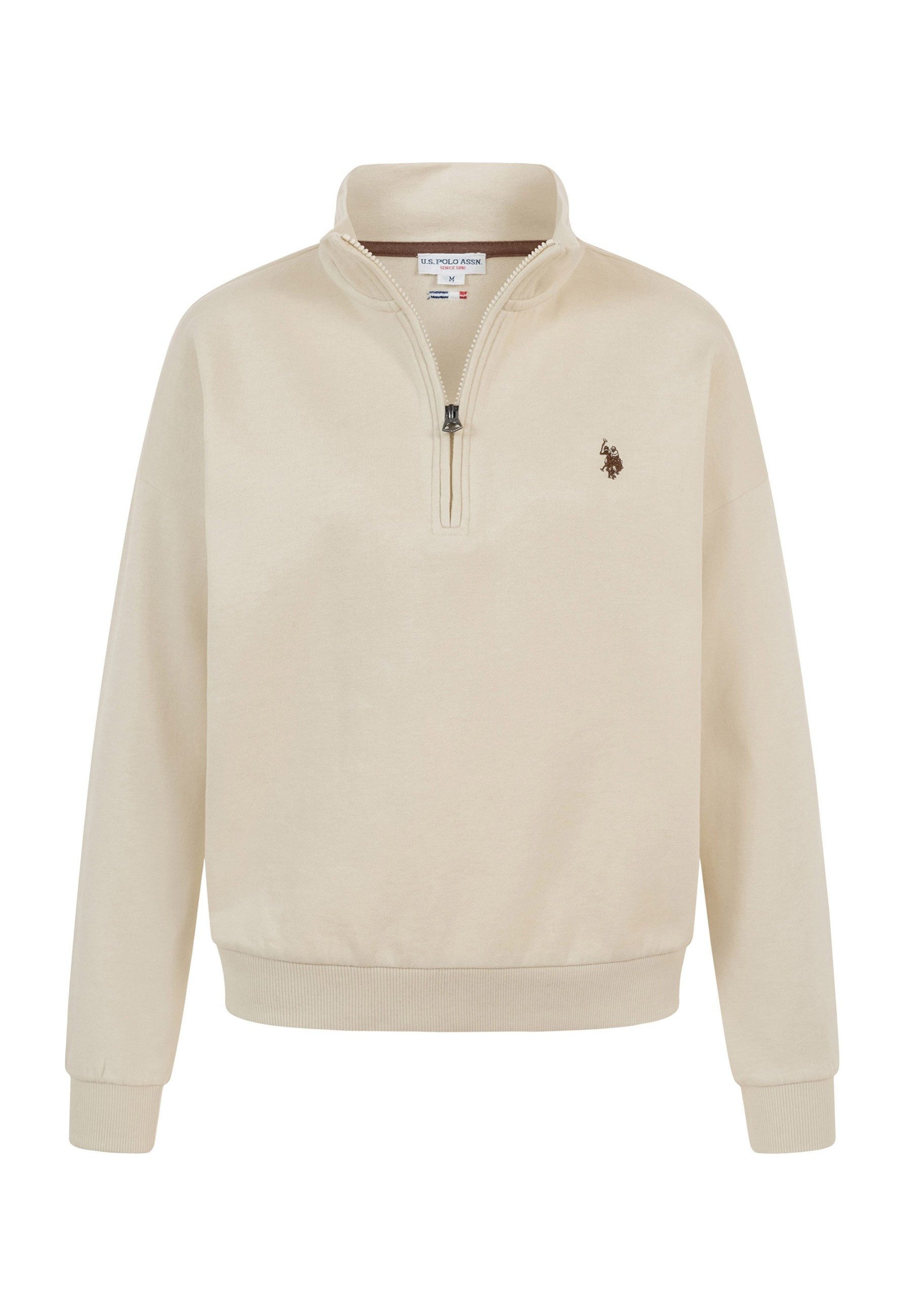 U.S. Polo Assn. Sweatshirt mit Stehkragen und gesticktem Brustlogo Weiches Damen-Sweatshirt mit Rippbündchen und normaler Passform – Bild 5 von 5