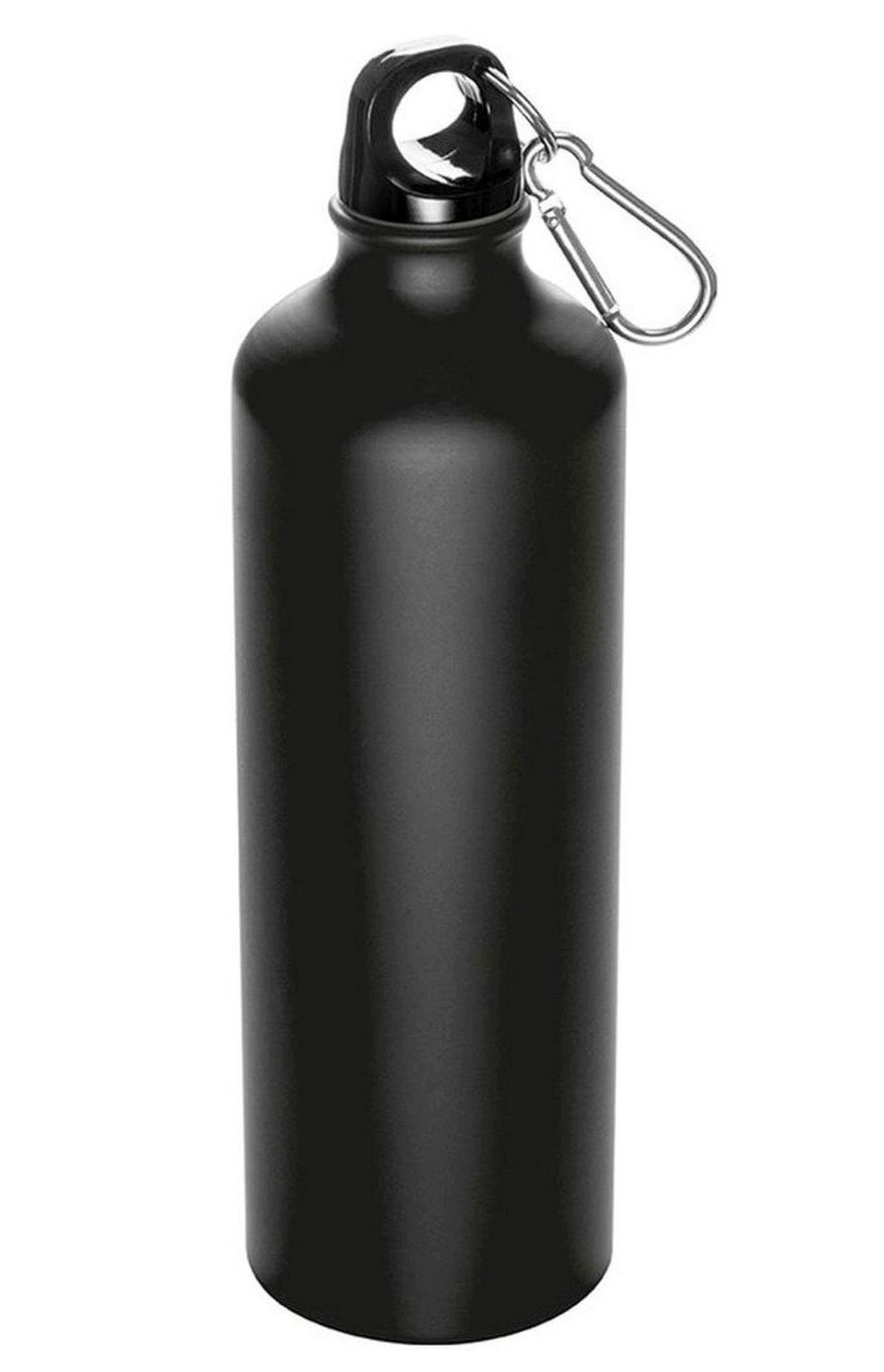 Feelino Trinkflasche Trinkflasche Wasserflasche Sportflasche 800ml Metall Schwarz mit
