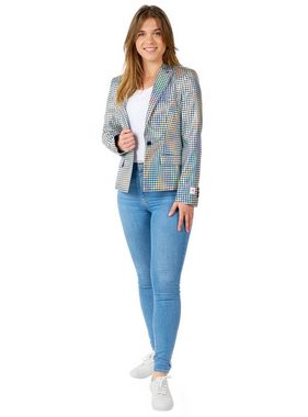 Opposuits Kostüm Discoballer Blazer für Damen, There's a Mirror on the Dancefloor: Anzugjacke zum Kugeln