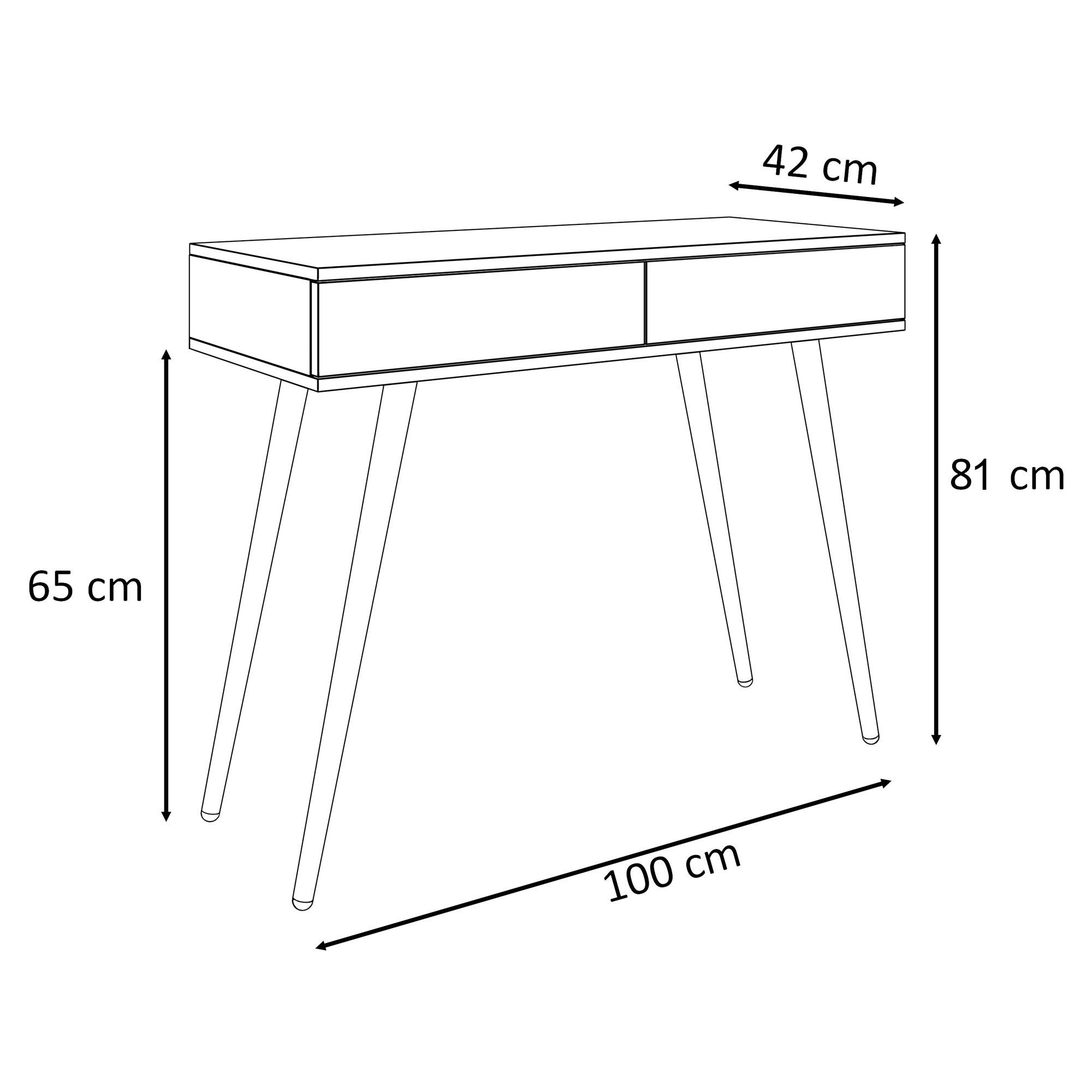 Lookway Konsolentisch SIENNA LOFT auf schwarzen Beinen (1x Konsole), 100x81x42 cm – Bild 3 von 3