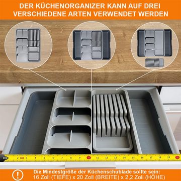 Welikera Besteckkasten Ausziehbares Schubladen Organizer Set,Küchenutensilien Ablagefach (1 St)