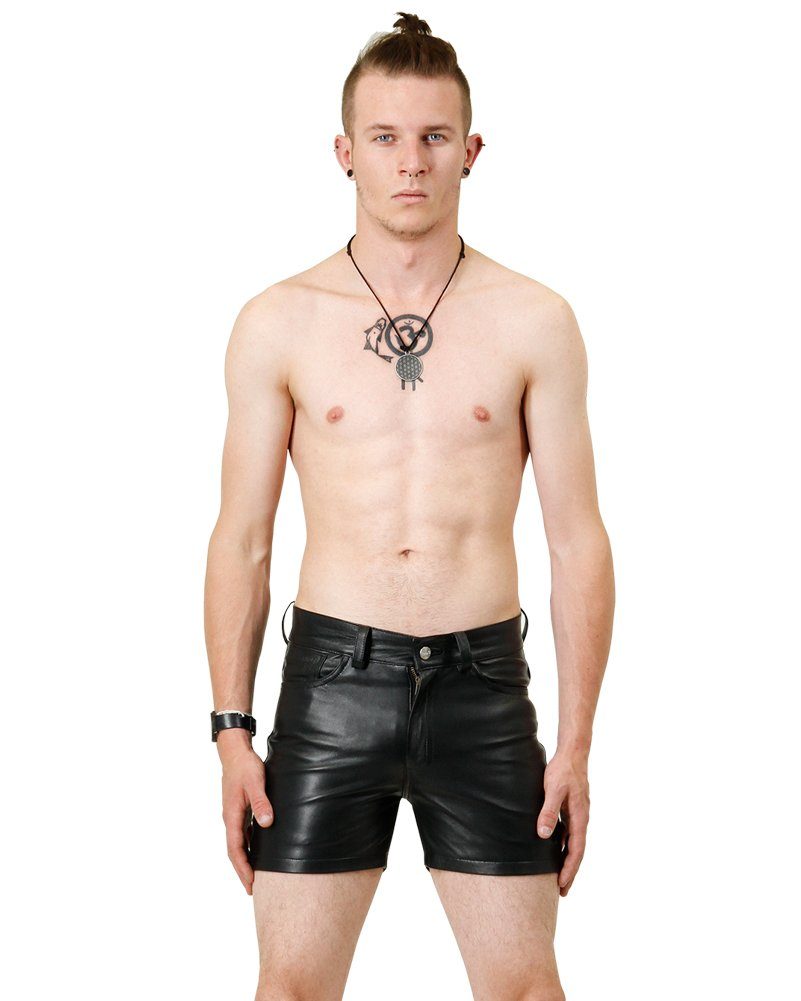 Boxershorts Bockle® Sixteen Shorts kurze Lederhose Lederjeans Sexy Herren Leder Shorts