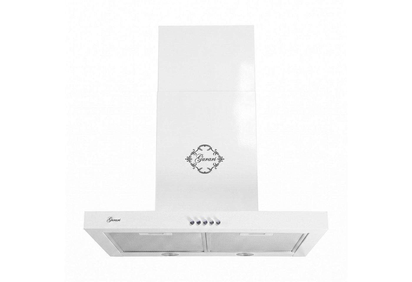 GURARI Wandhaube GCH F 461 N Dunstabzugshaube 1000 m³/h Motor Serie Abzugshaube Abluft/Umluft, 3 Stufen Dunstabzugshaube 60 cm Weiß