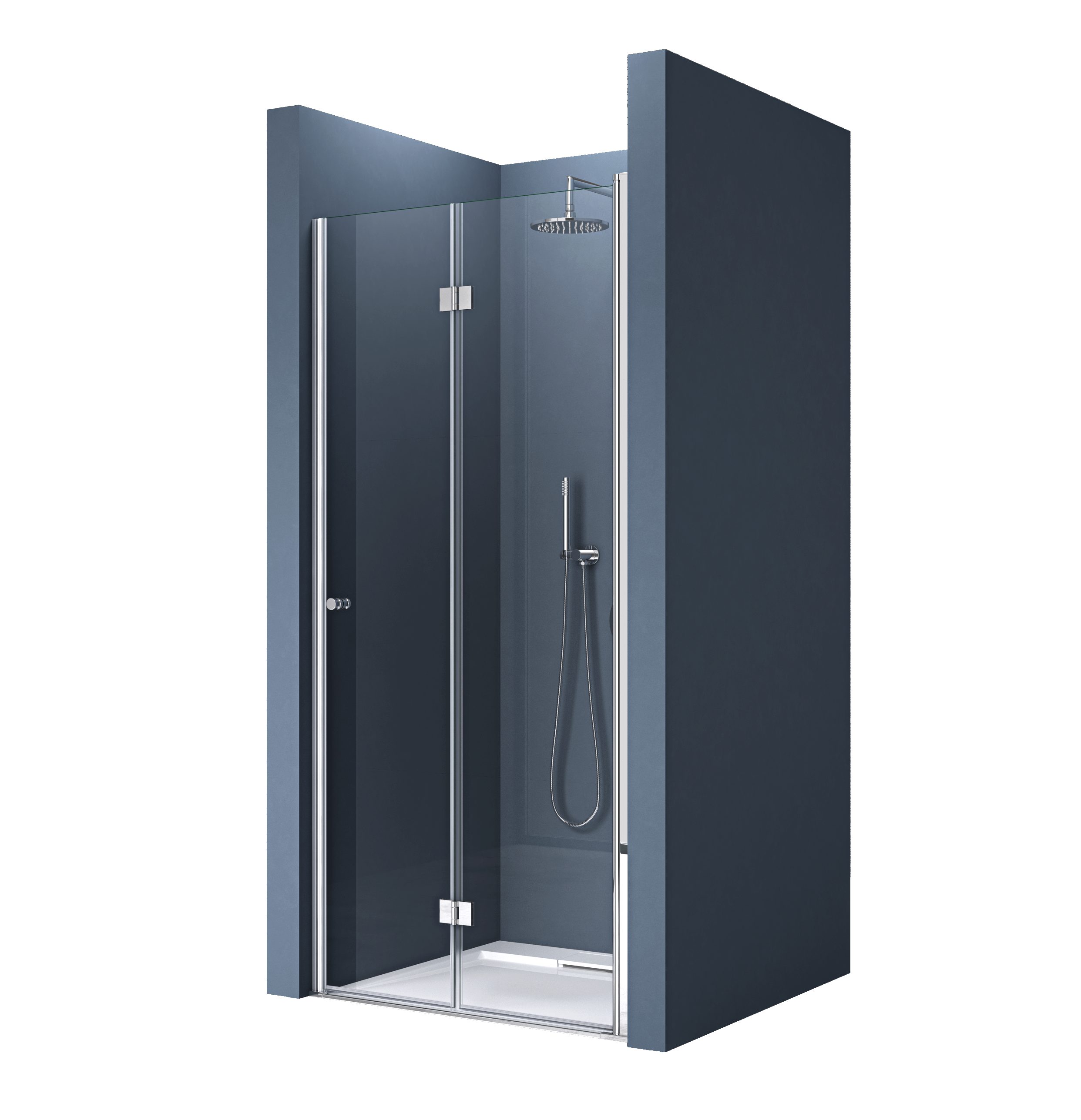 doporro Dusch-Falttür Duschtür Nischentür dusche Duschabtrennung Duschkabine Teramo26, 75x190 cm, Einscheibensicherheitsglas