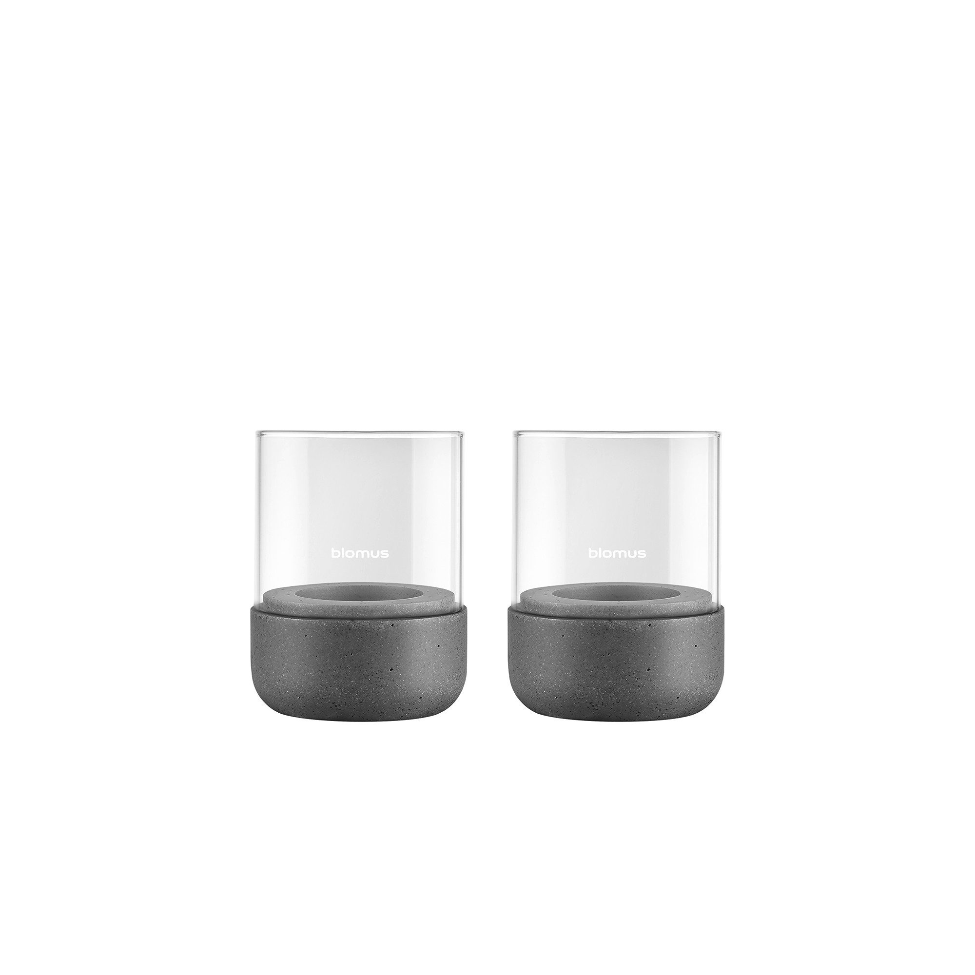 blomus Windlicht -CALMA- Glas Kerzenhalter, Stimmungslicht: modernes Deko-Design (2 St), Exklusive Betonoptik, Handgefertigt, Verschiedene Größen & Farben