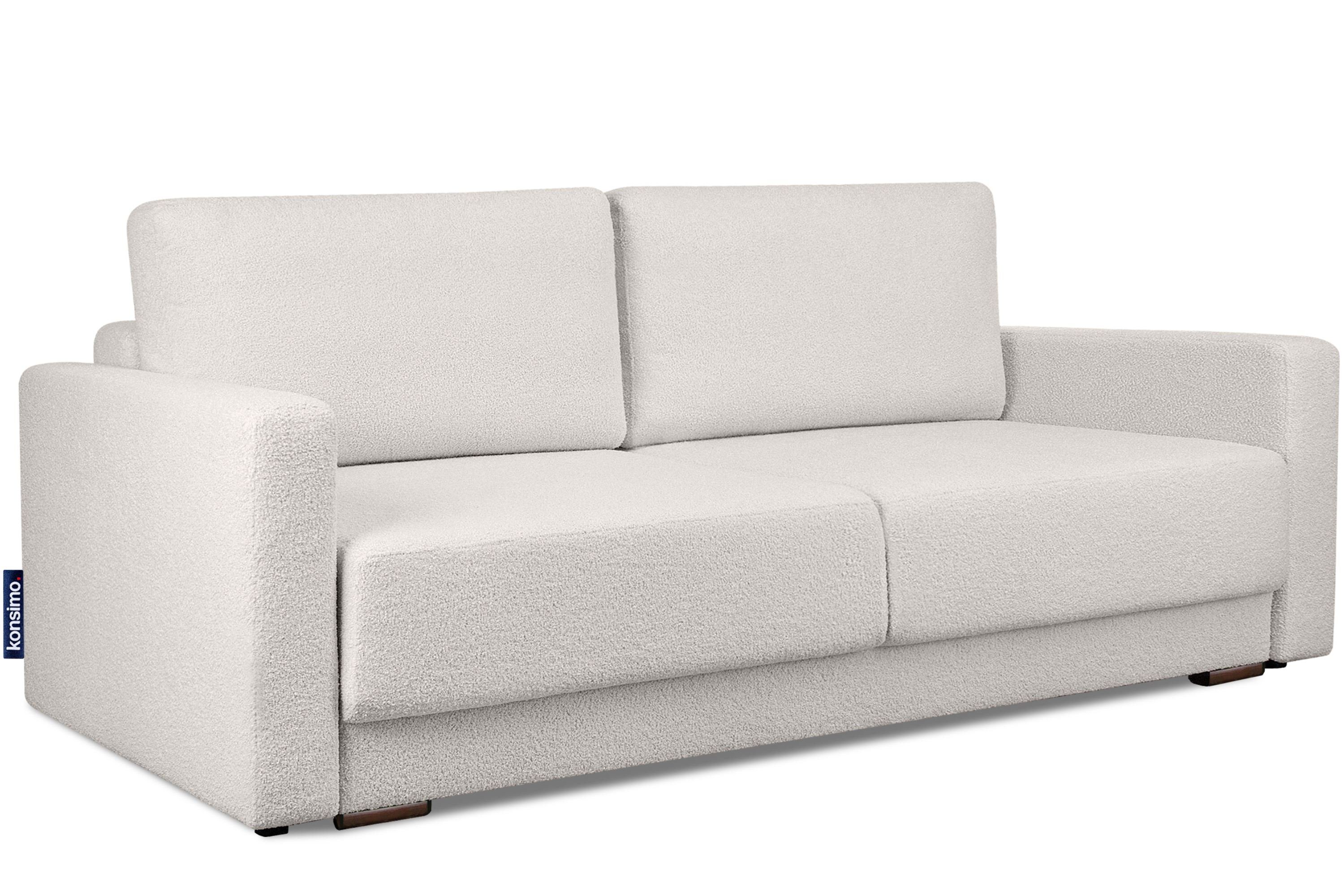 Konsimo Schlafsofa RUVIS Sofa mit Sitz- des und Schlaffunktion, 3 Bettkasten Personen, Schlafkomforts, Garantie