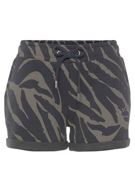 LASCANA Relaxshorts -Kurze Hose mit Zebradruck, seitlichen Taschen und Logostickerei, Loungewear, Loungeanzug