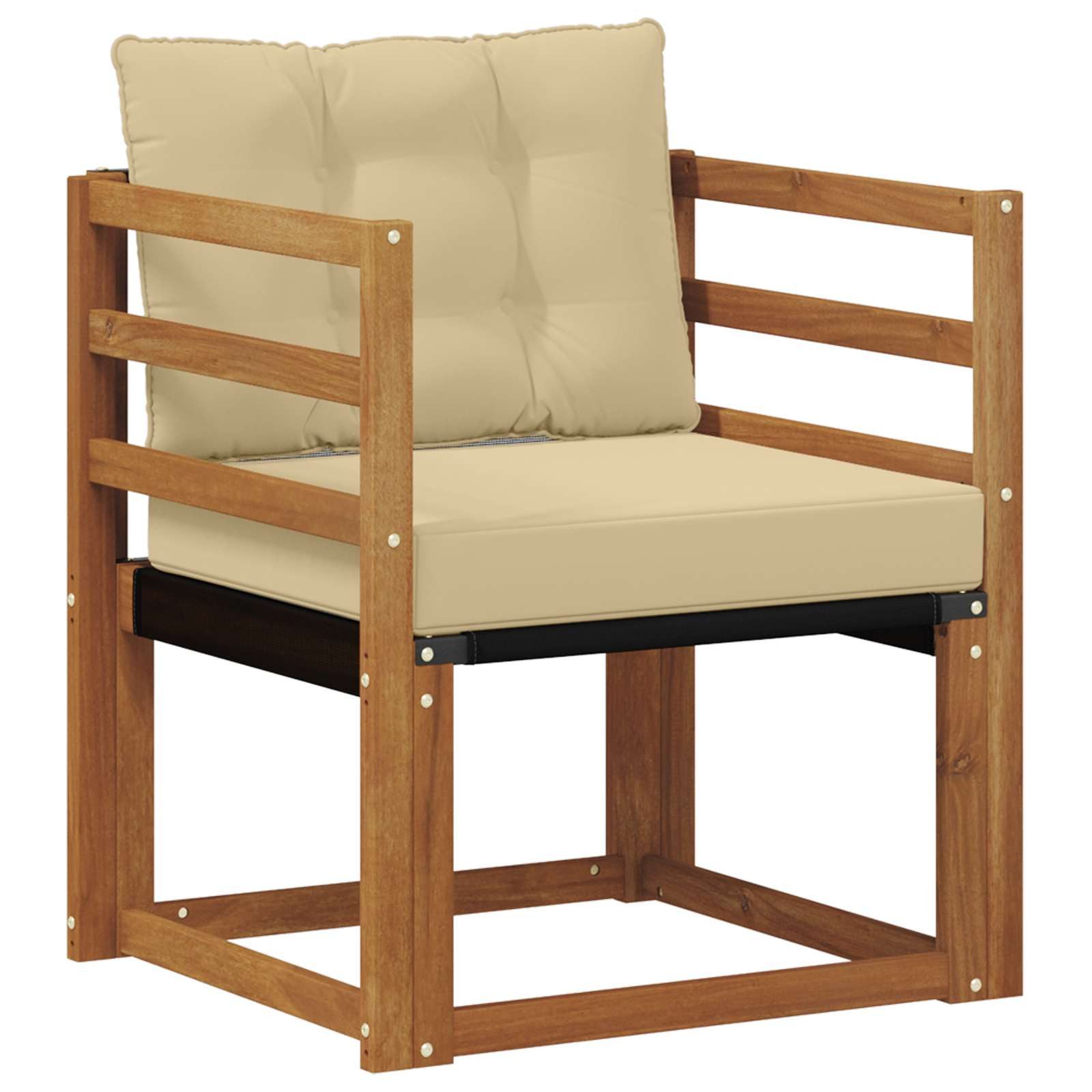 vidaXL Sofaelement Sofa mit Armlehnen Massives nholz und Textilene (1 St)