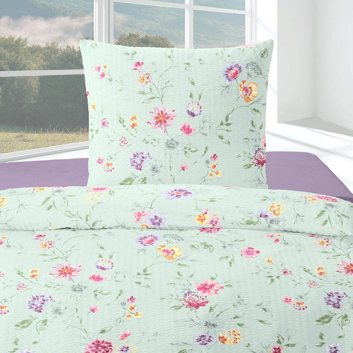 TRAUMSCHLAF Bettwäsche Wildblumen, Seersucker, 2 teilig, günstig online kaufen