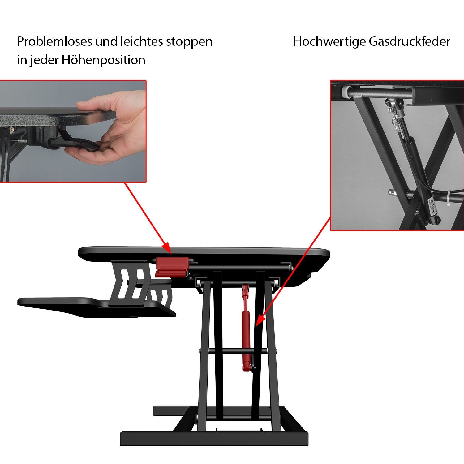 exeta Schreibtischaufsatz ergoX-S Höhenverstellbarer Tischaufsatz Stehpult manuell Homeoffice