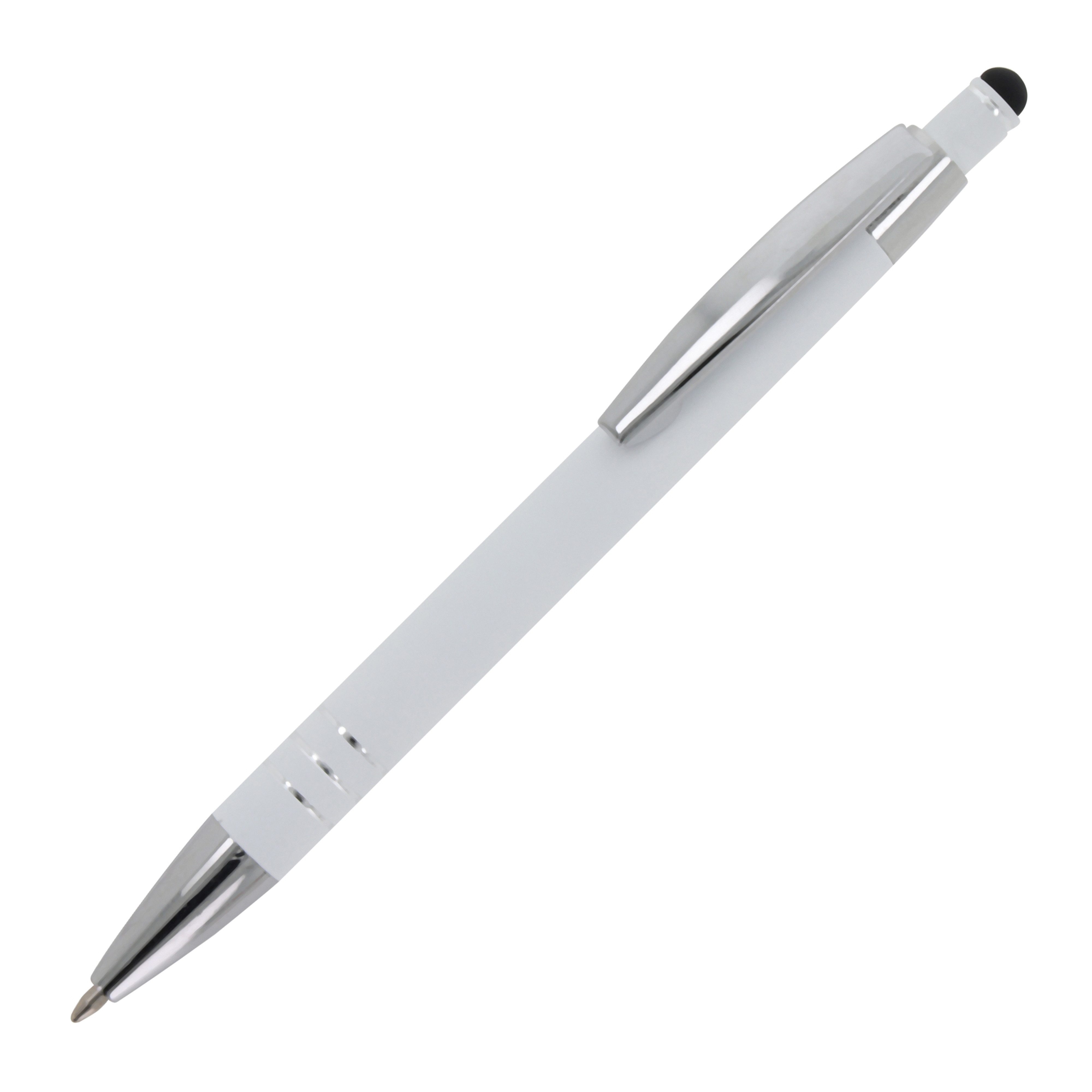 TOPPOINT Kugelschreiber Touchpen Kugelschreiber / aus Metall / mit Soft-Touch / Farbe: weiß