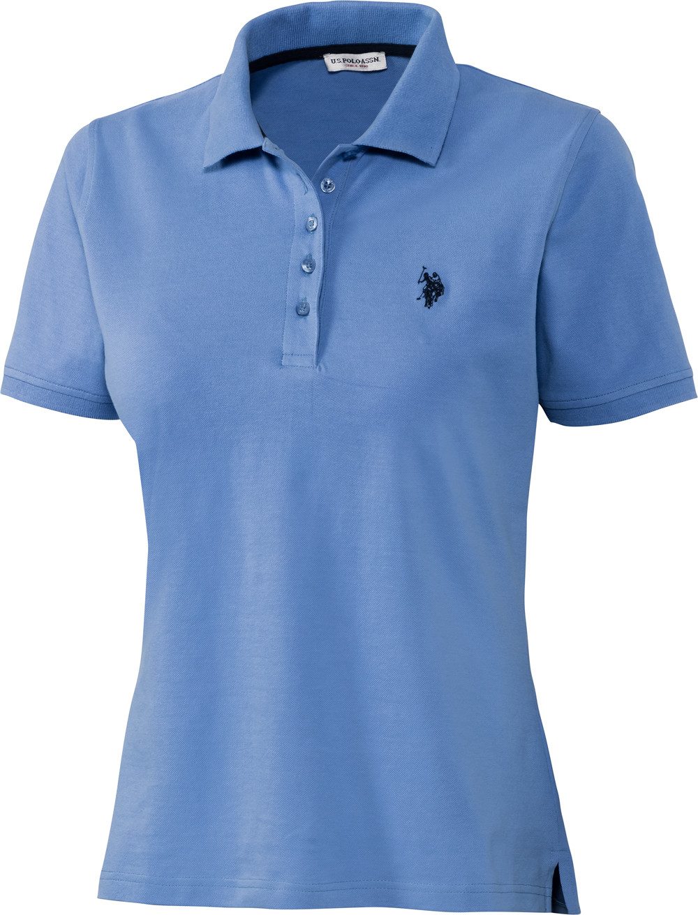 U.S. Polo Assn. Poloshirt Stretch-Piqué mit taillierte Passform