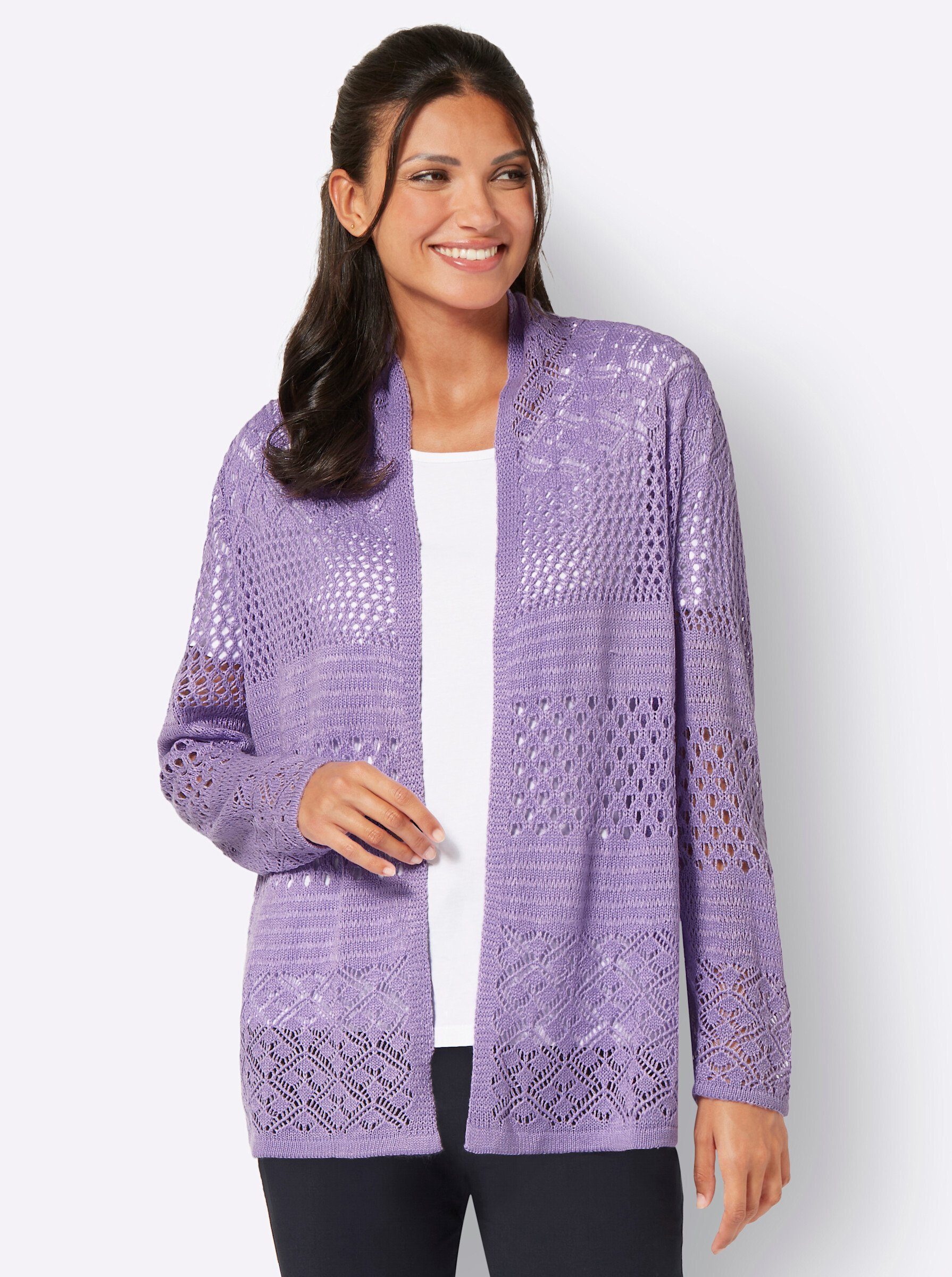 Sieh an! Strickjacke Ajourstrickjacke