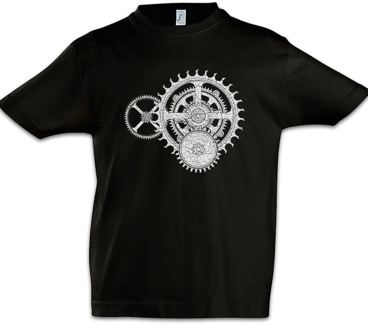 Print-Shirt Mechanism I Kinder T-Shirt Uhr Uhrmacher Clockwork Uhren Watch Sammler