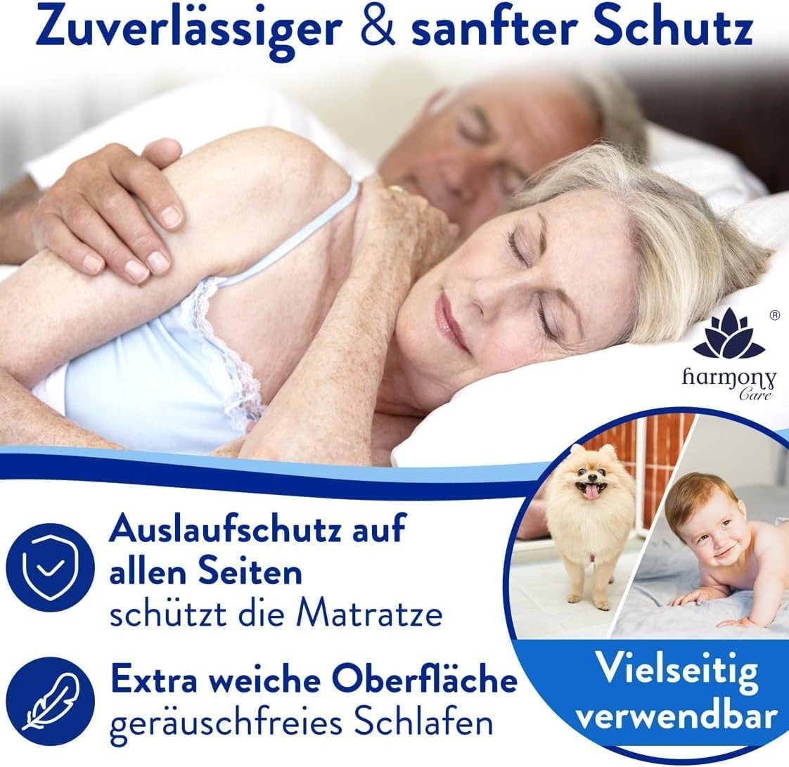 Inkontinenzauflage Bettunterlage mit Fixierstreifen, saugstarke Inkontinenzunterlage Harmony Care, rutschfeste Inkontinenzunterlage Einweg – Bild 5 von 5
