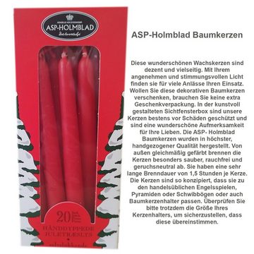 ASP-Holmblad Adventskerze 100 (5x20 Stk) ASP Baumkerzen SELBSTLÖSCHEND, 12 x 1,2 cm, rot