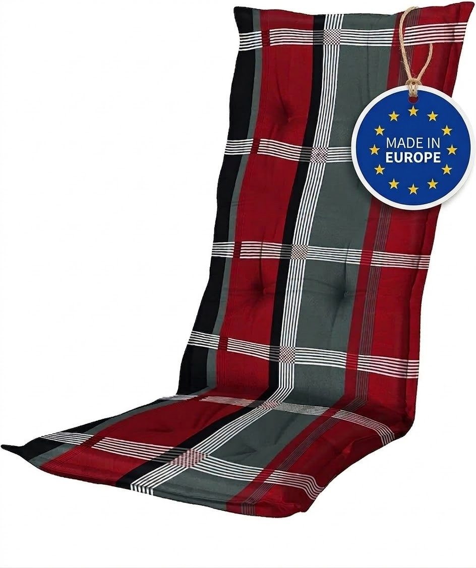 Madison Hochlehnerauflage B 253 Wide Red Gartenstuhl Auflagen Kissen Polster für Hochlehner, (1 St., 1 Auflage), für Hochlehner Stühle