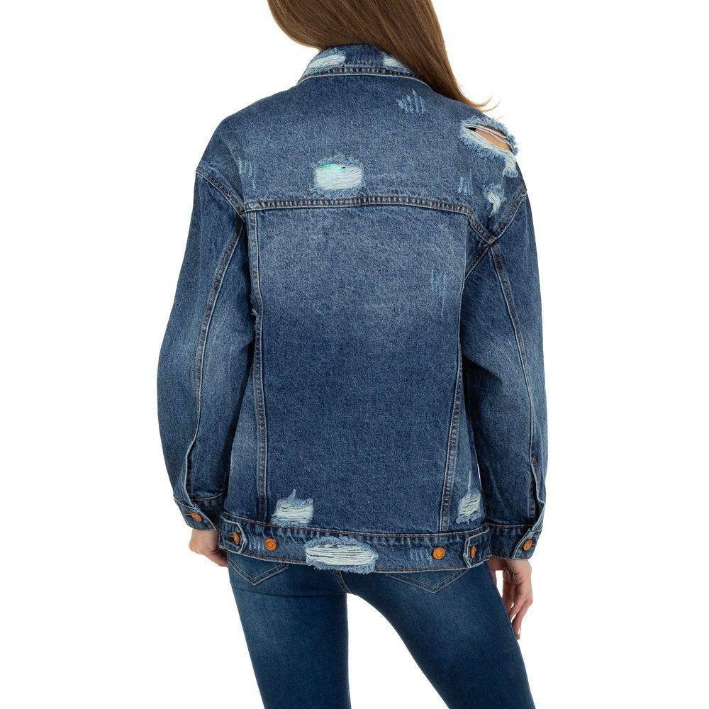 Ital-Design Jeansjacke Damen Freizeit Destroyed-Look Jeansjacke in Blau