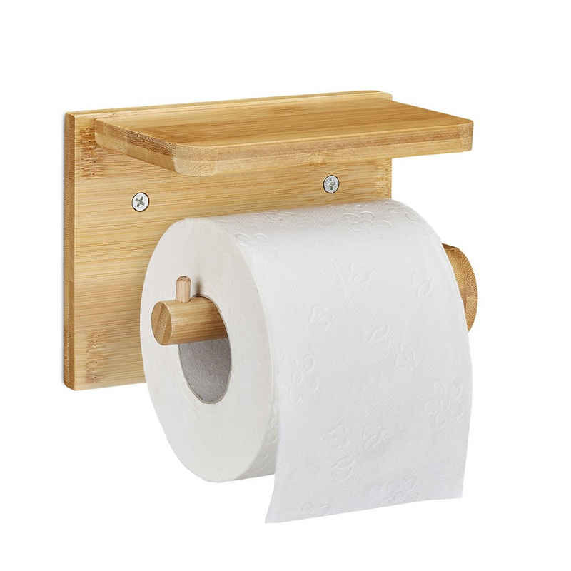 relaxdays Toilettenpapierhalter »Toilettenpapierhalter mit Ablage«