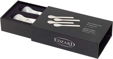 EDZARD Eierlöffel Perlmuttlöffel 4er-Set, Geschmacksneutrale Löffel aus See-Perlmutt, Handarbeit, Länge 11 cm