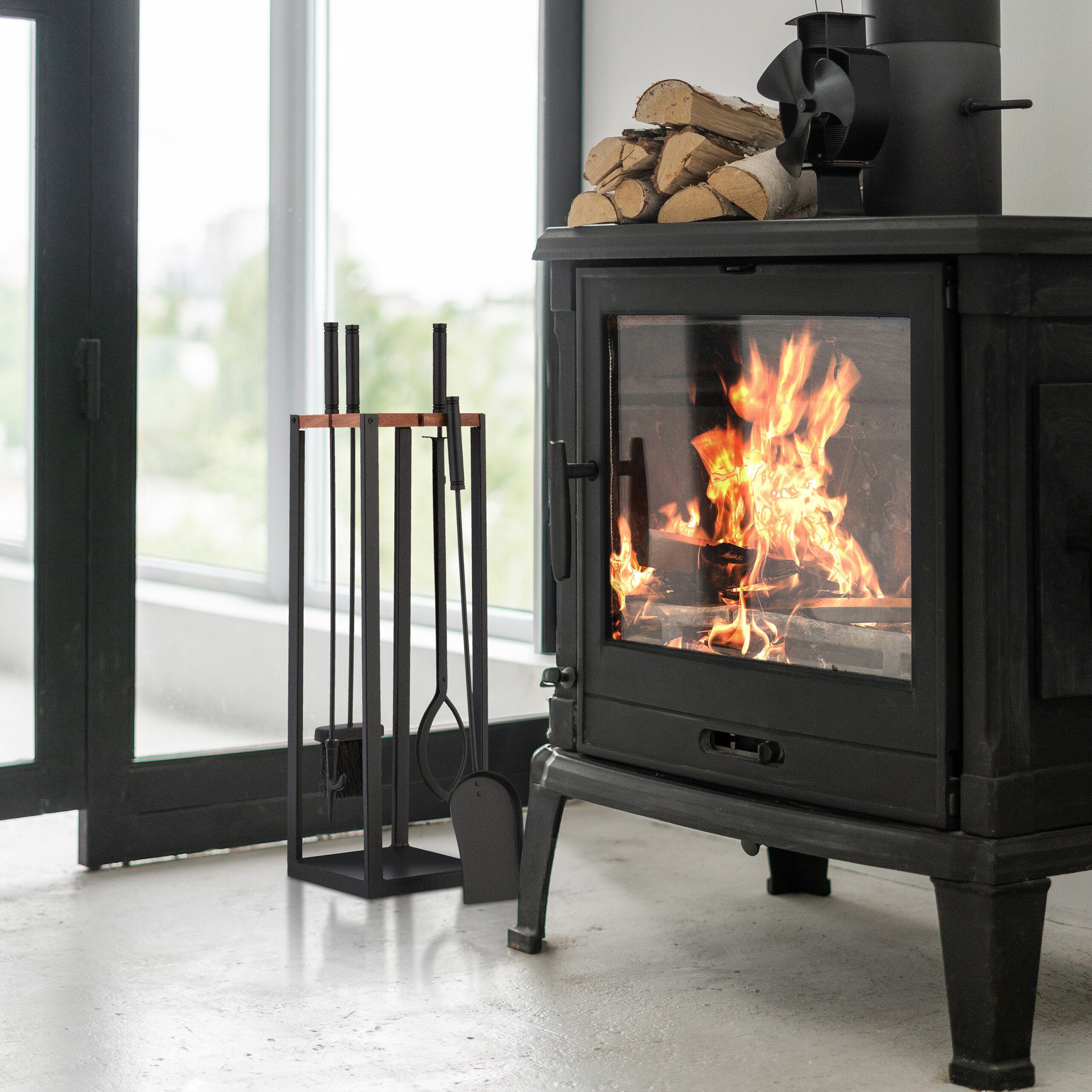 relaxdays Kamingarnitur 5-teiliges Kaminbesteck günstig online kaufen
