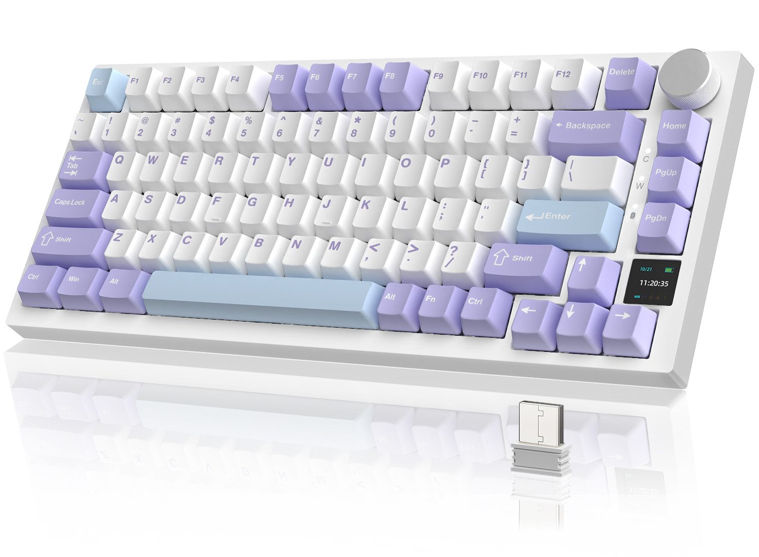 AJAZZ Ajazz AK820 Pro Gasket Mechanische Tastatur mit Kabel/kabellos Gaming-Tastatur (TFT Bildschirm, beleuchtet RGB, Schalldümpfende Foam für Win/Mac/PC)