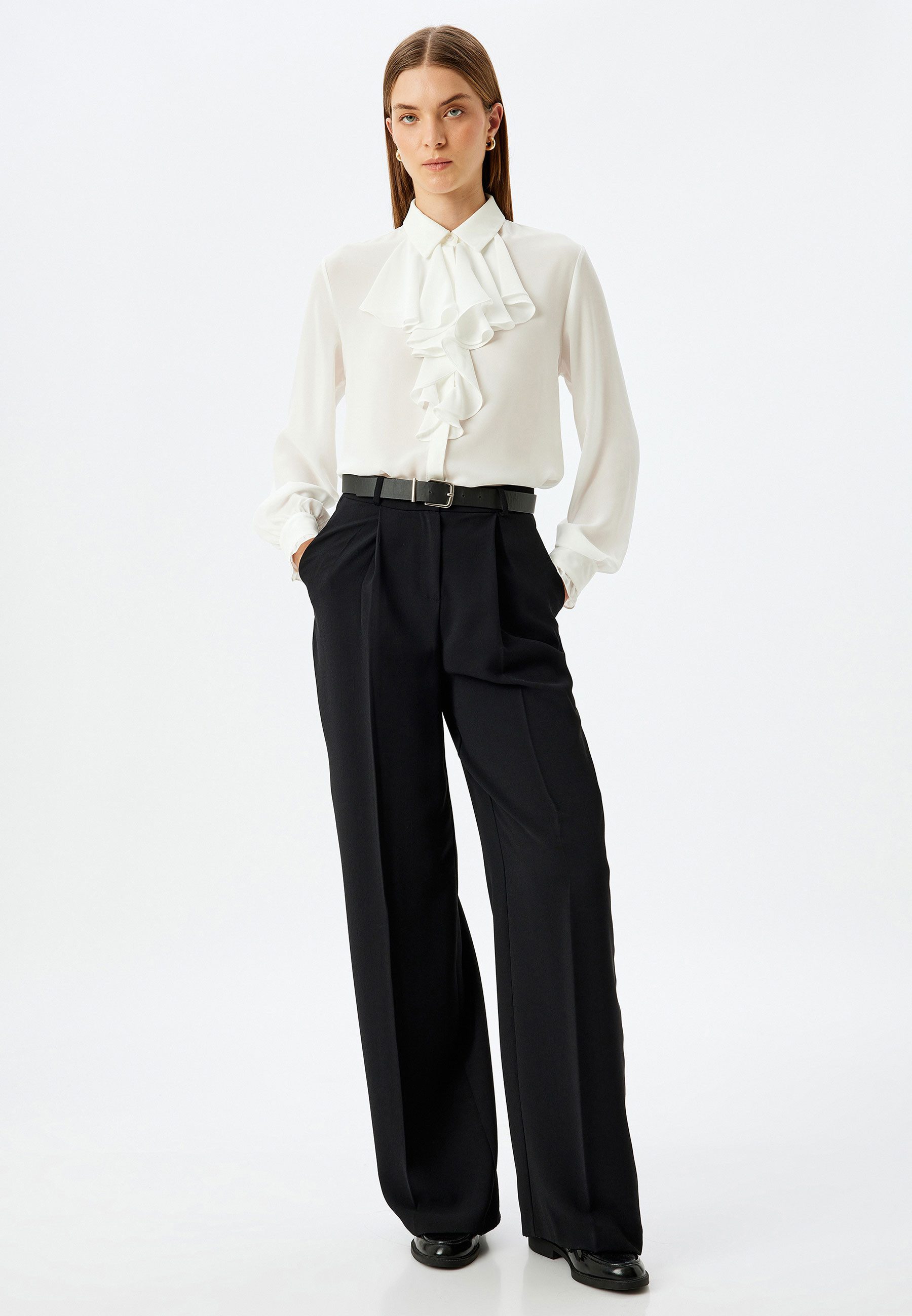 Koton Langarmshirt Schal Kragen Langärmelig Langarmshirt günstig online kaufen