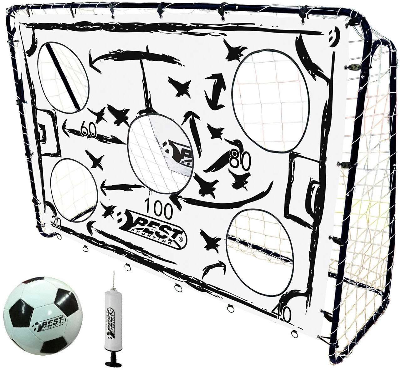 Best Sporting Fußballtor Fußballtor TAKTIK (Set, 4 St., inklusive Torwand, Ball und Ballpumpe)