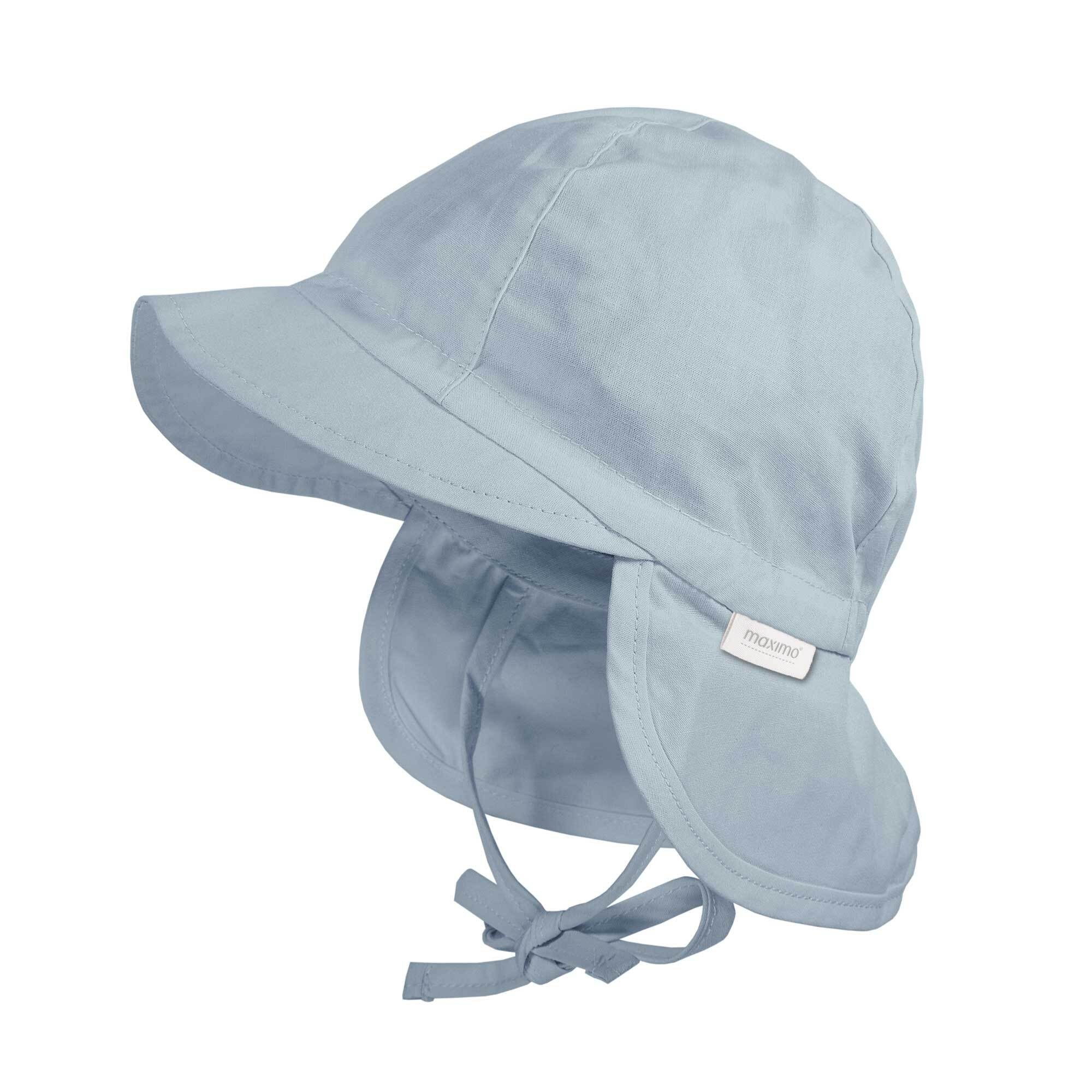MAXIMO Schirmmütze BABY-Schildmütze, Nackenschutz Bindeband, UV (1-St) Popeline