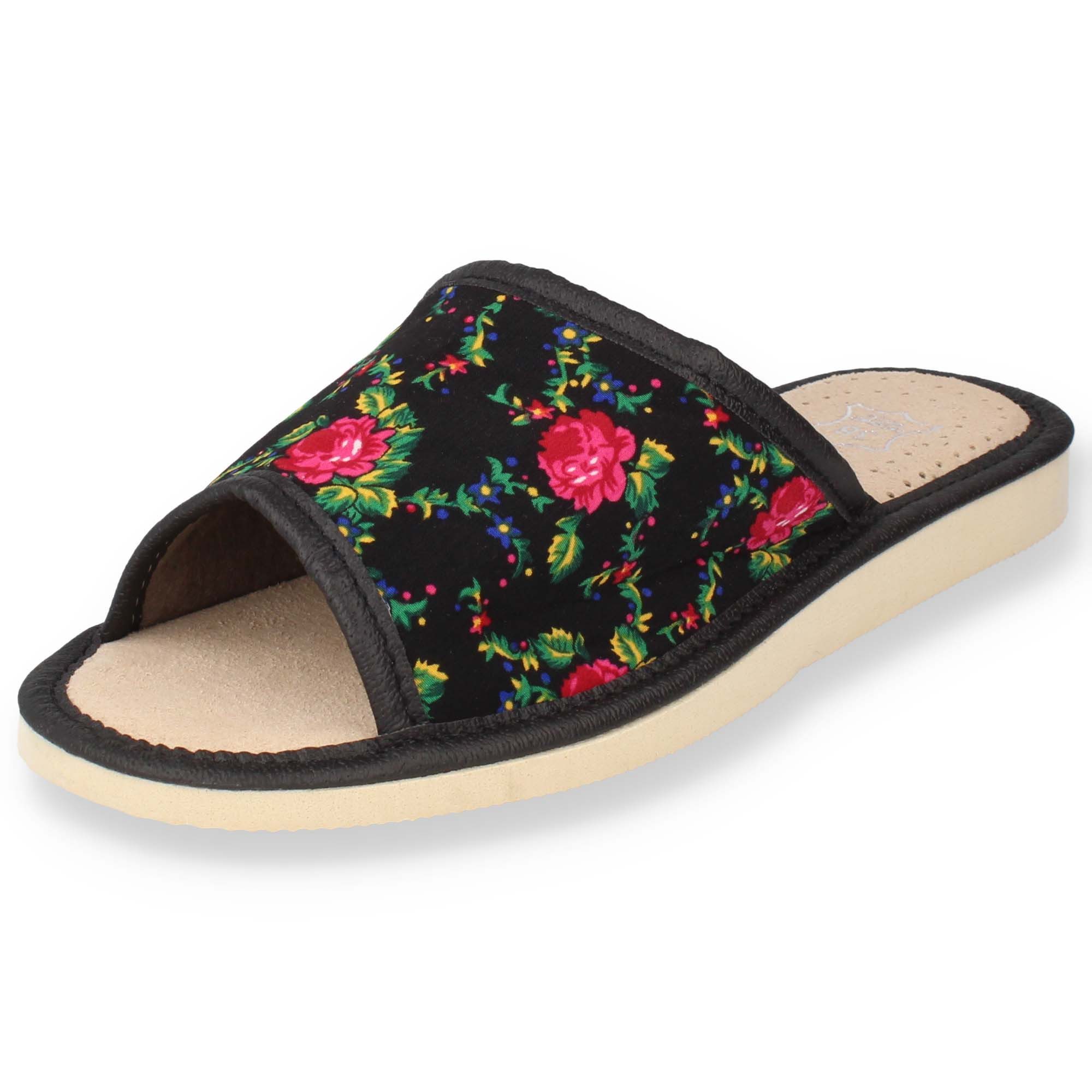 filsko Lorient Damen Hausschuh Retro-Blumenmuster, Slip-On