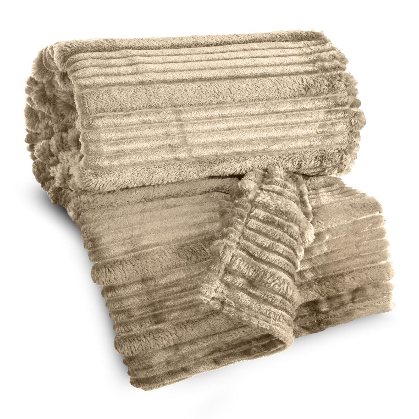 Wohndecke NINA, Eurofirany, Kuscheldecke mit Streifen-Steppung Gestreifte Decke Gesteppt