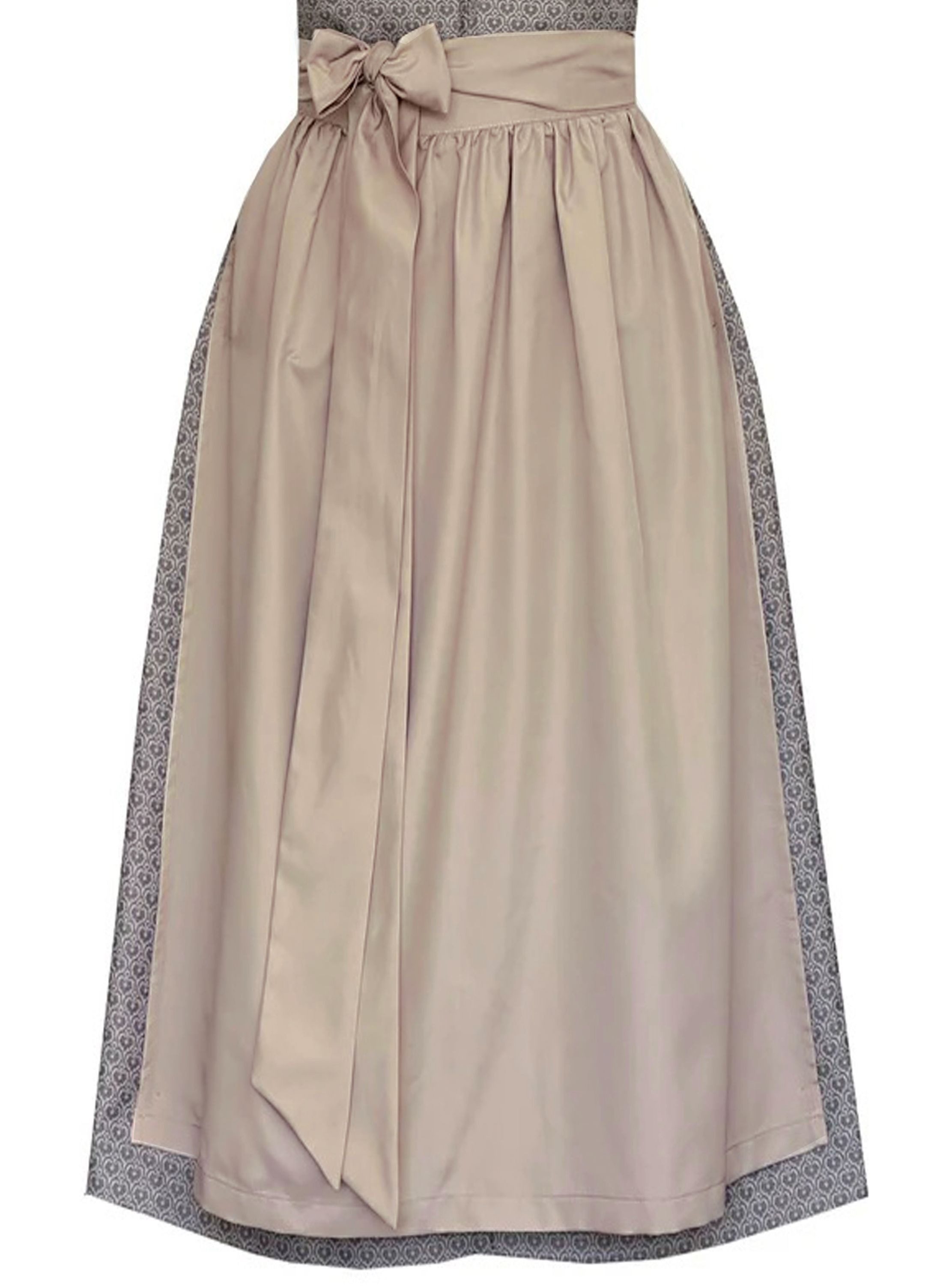 Alpenmärchen Dirndl Langes Dirndl Avelina in grau und creme - ALM1073