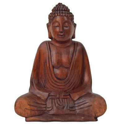 SIMANDRA Skulptur Om Buddha Amitabha 20 cm sitzend Lotus Meditation, Suar-Holz