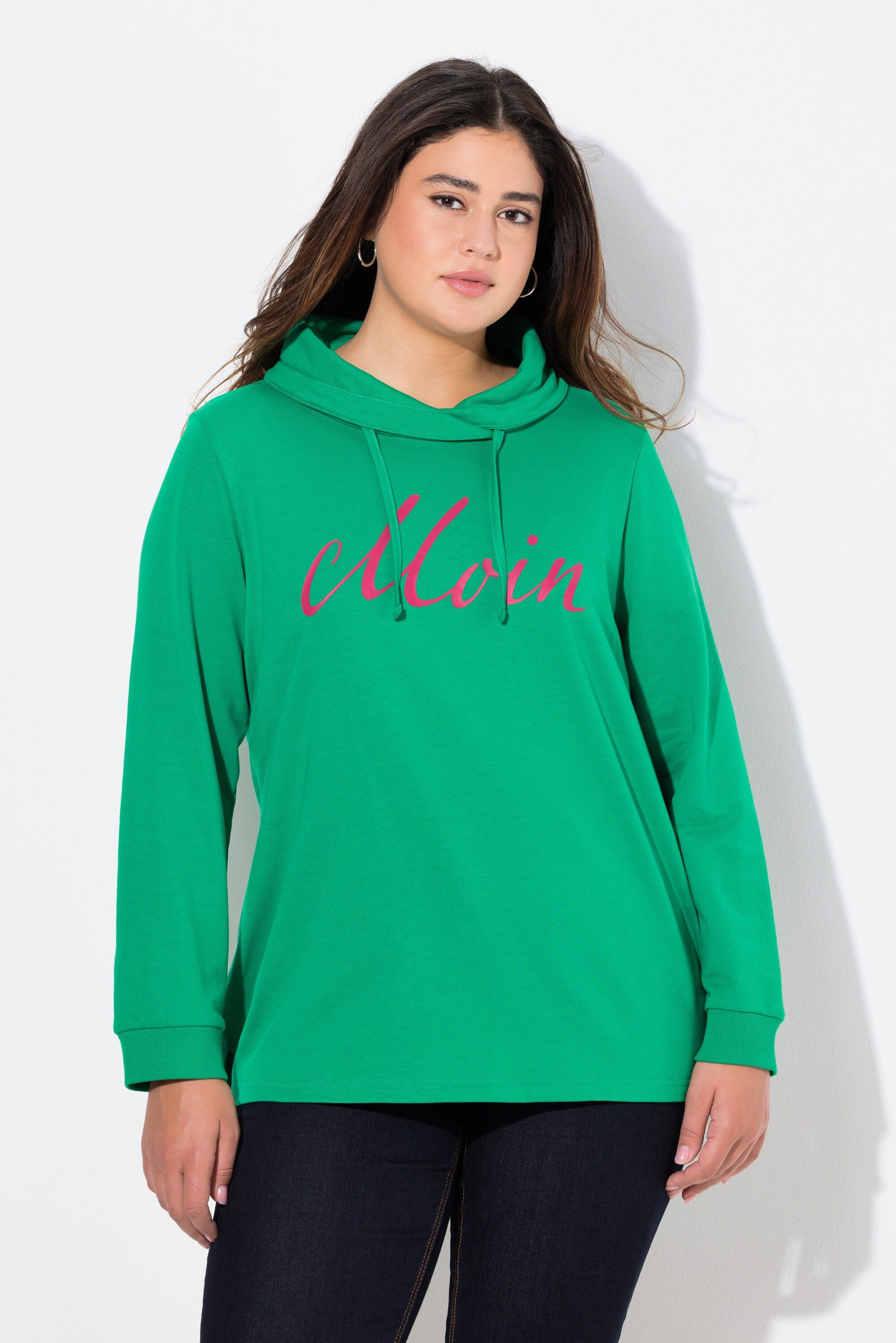 Ulla Popken Sweatshirt Sweatshirt Moin Stehkragen Langarm günstig online kaufen