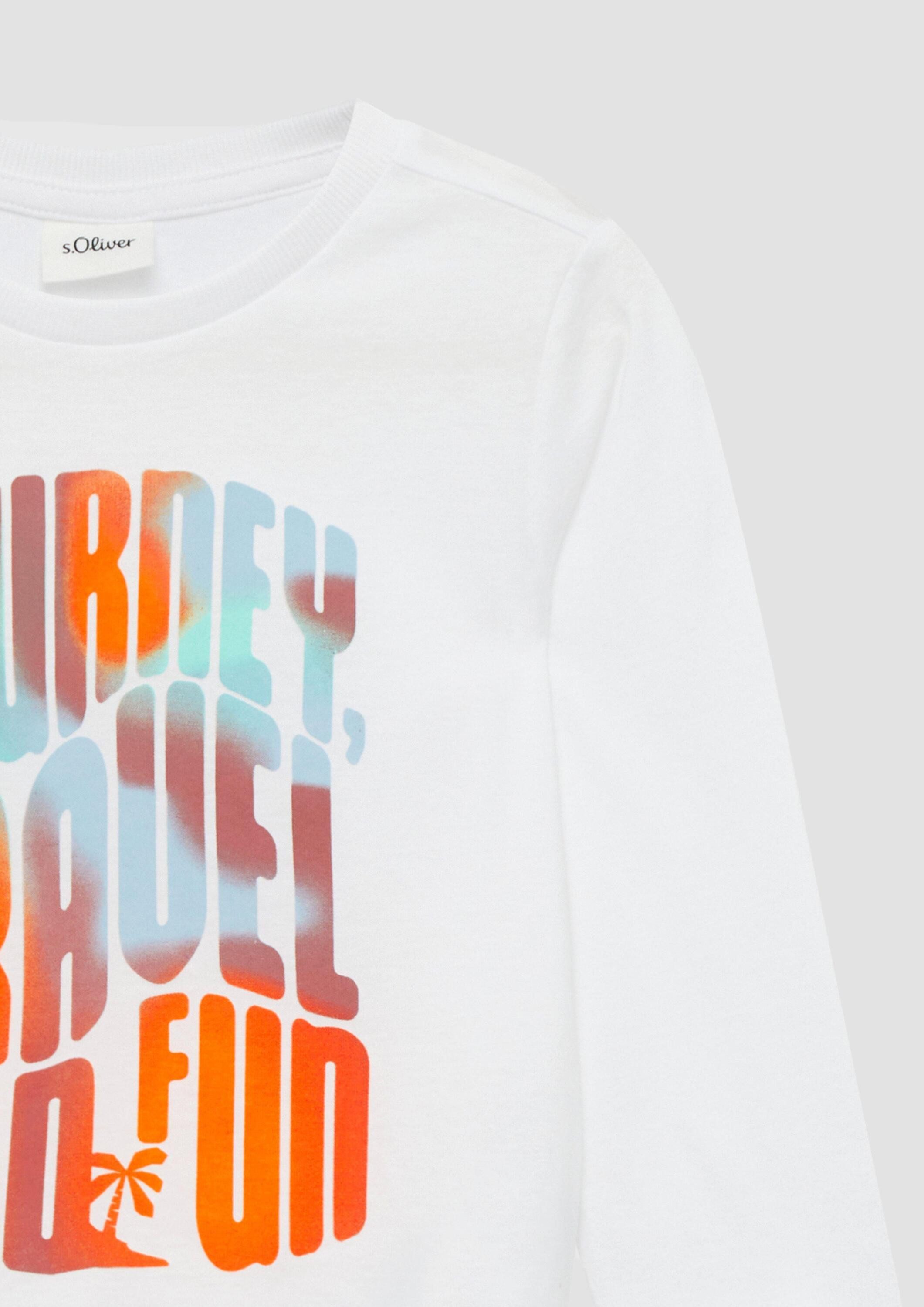 s.Oliver Langarmshirt T-Shirt Jersey-Longsleeve mit Frontprint