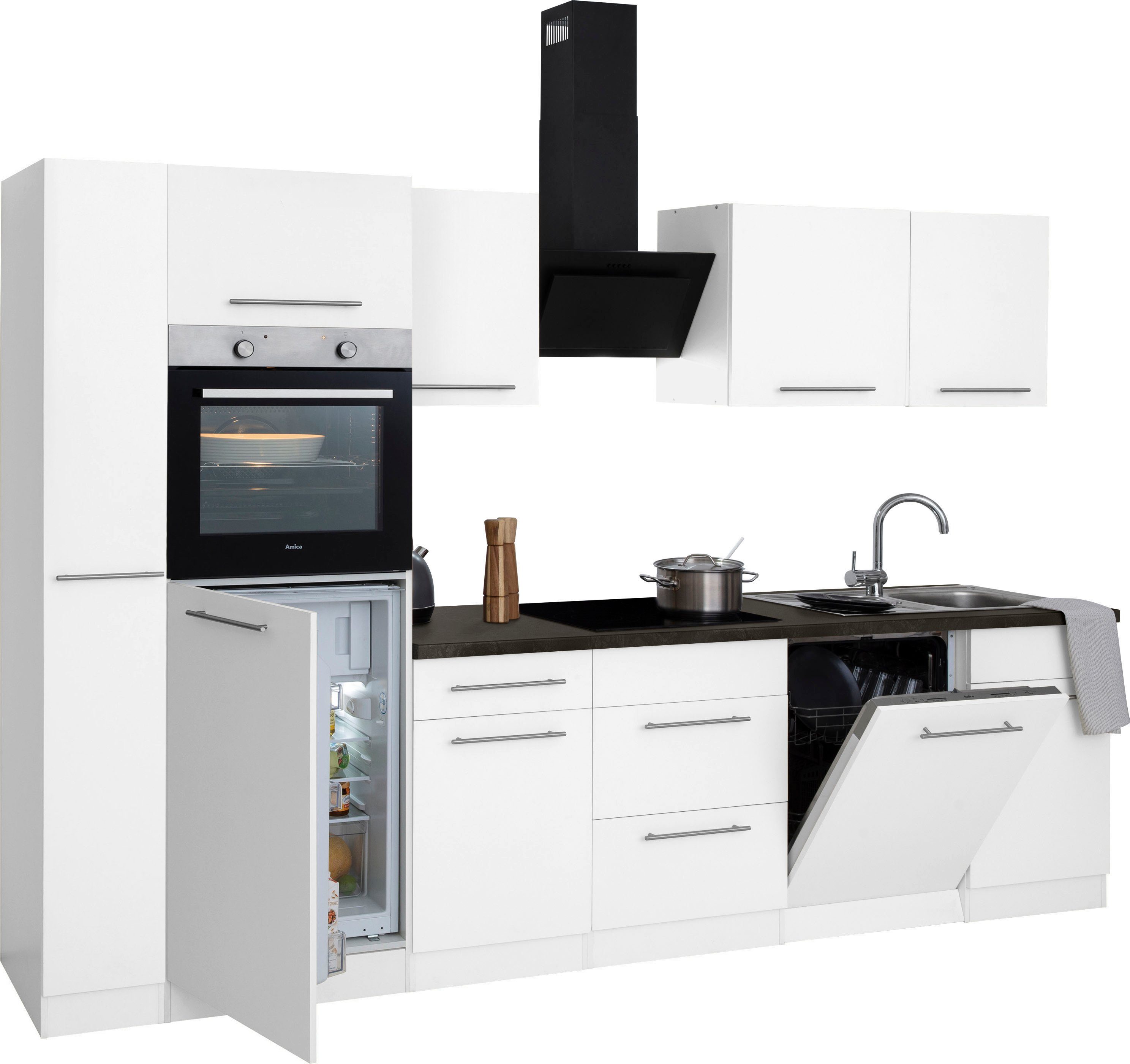 wiho Küchen Küchenzeile Unna, ohne E-Geräte, Breite 310 cm