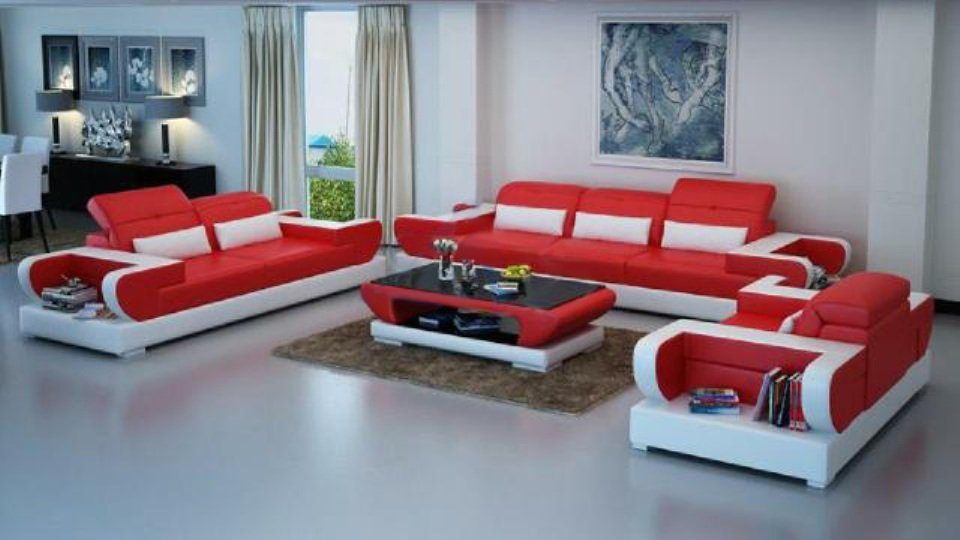 in Schwarze Polster 3+2+1 JVmoebel Modernes Sofa, Couch Set Sofa Europe Sofagarnitur Made Garnitur