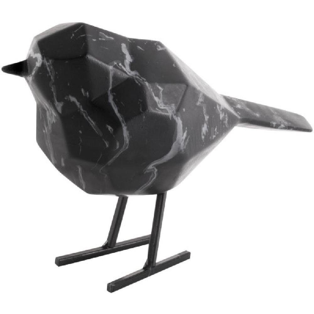 Present Time Skulptur Dekofigur Vogel Marble Print Black (Klein)